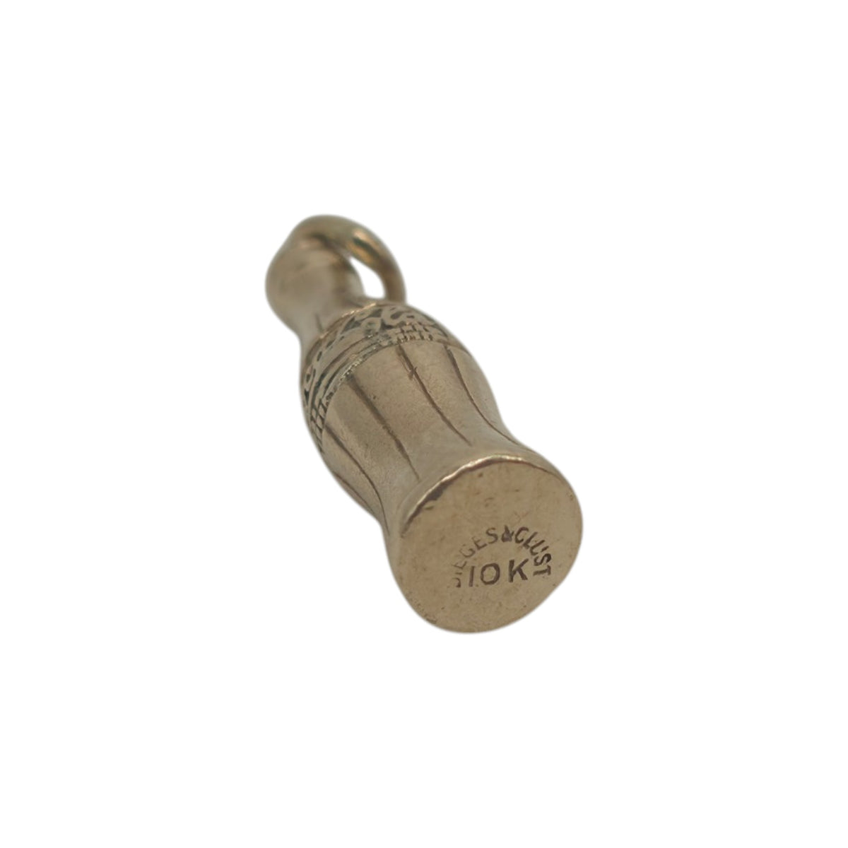 Cast 10ct Yellow Gold Coca Cola Bottle Charm L 2.0 cm 4.4 g.