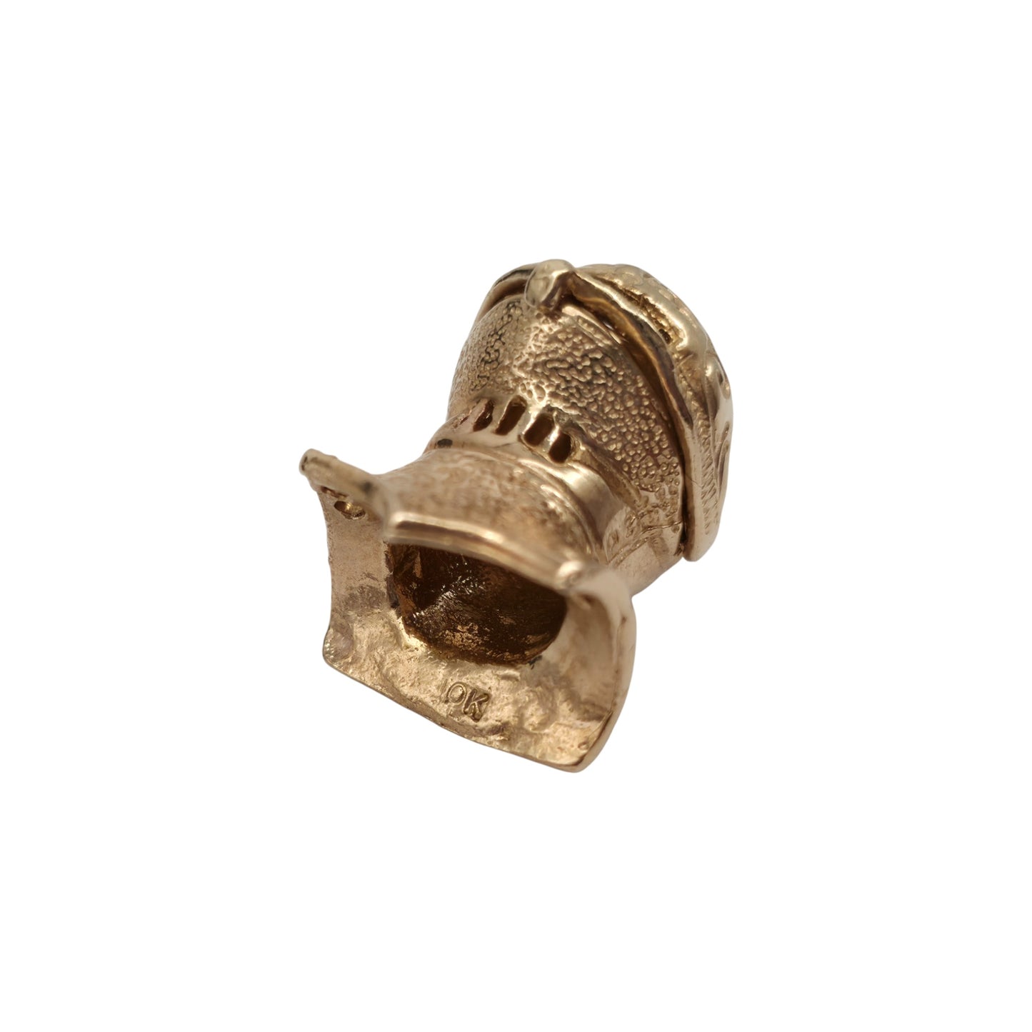 Heavy 10ct Yellow Gold Knight Helmet Opening Charm L 2.0 cm 6.9 g.