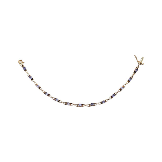 10ct Yellow Gold Tanzanite Bracelet L 17.8 cm 6.0 g.