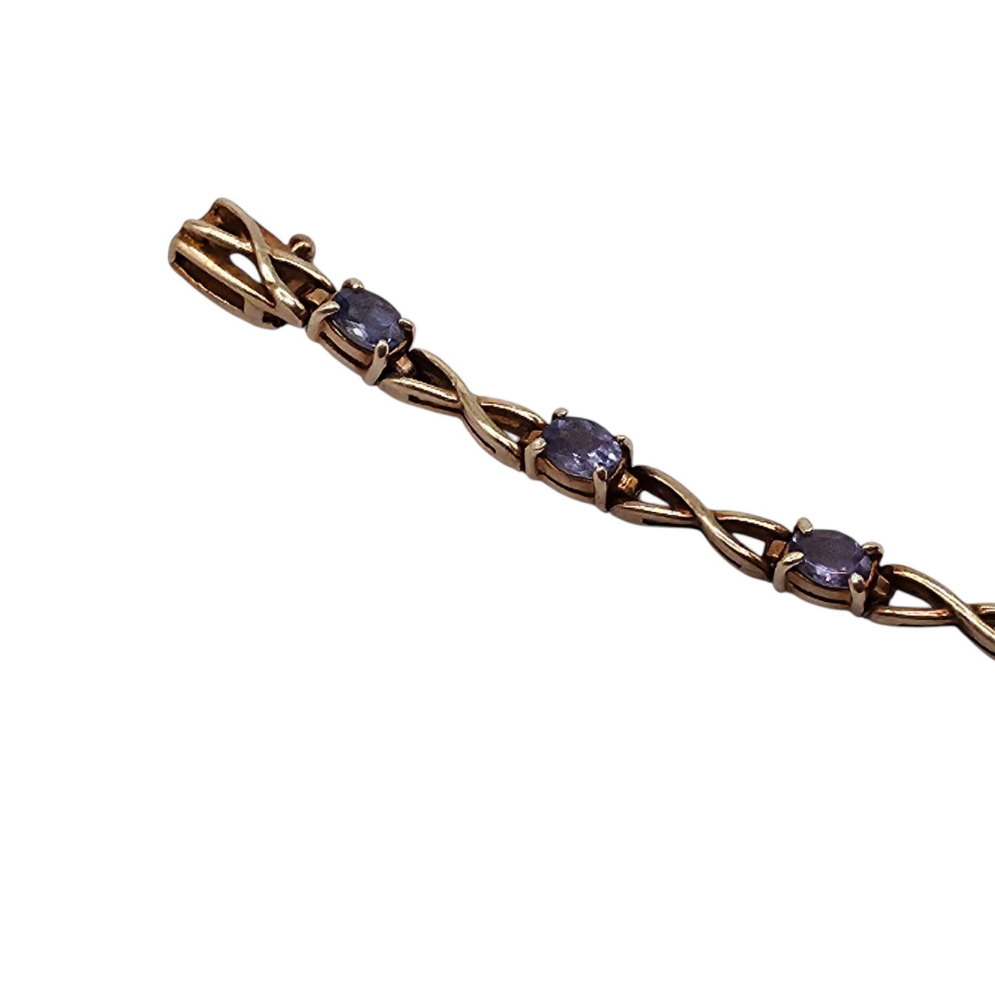 10ct Yellow Gold Tanzanite Bracelet L 17.8 cm 6.0 g.
