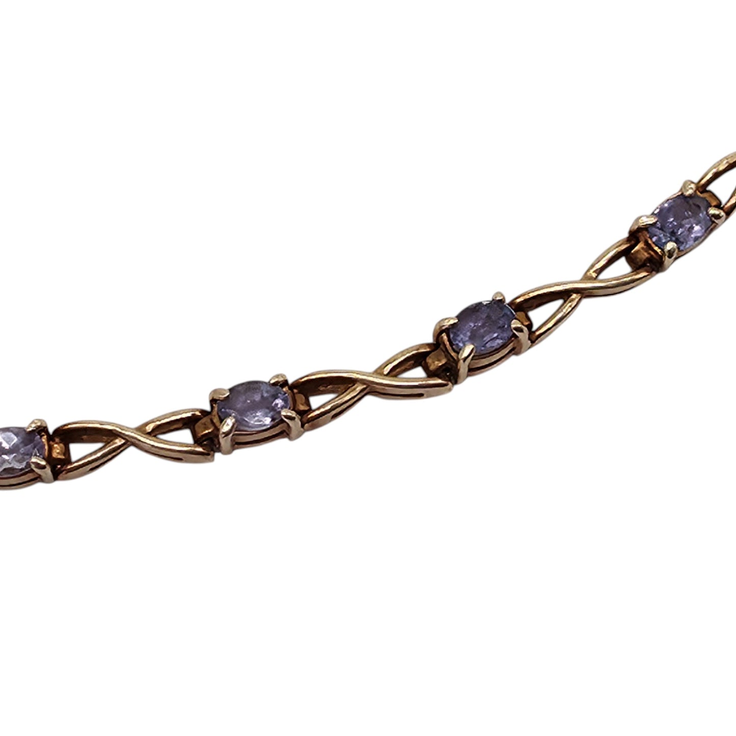 10ct Yellow Gold Tanzanite Bracelet L 17.8 cm 6.0 g.