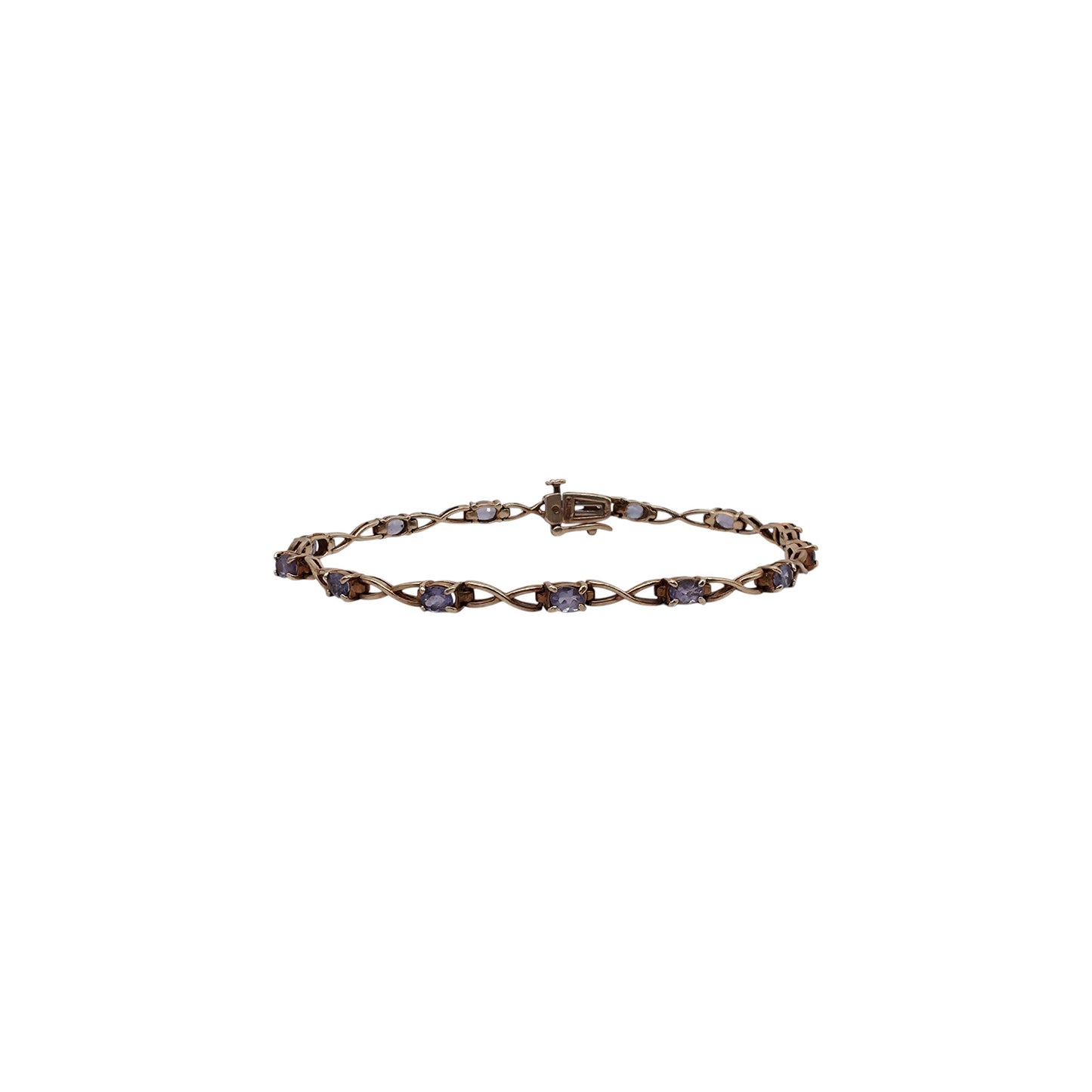 10ct Yellow Gold Tanzanite Bracelet L 17.8 cm 6.0 g.