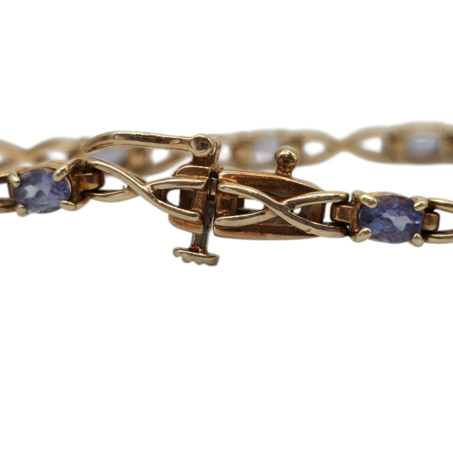 10ct Yellow Gold Tanzanite Bracelet L 17.8 cm 6.0 g.