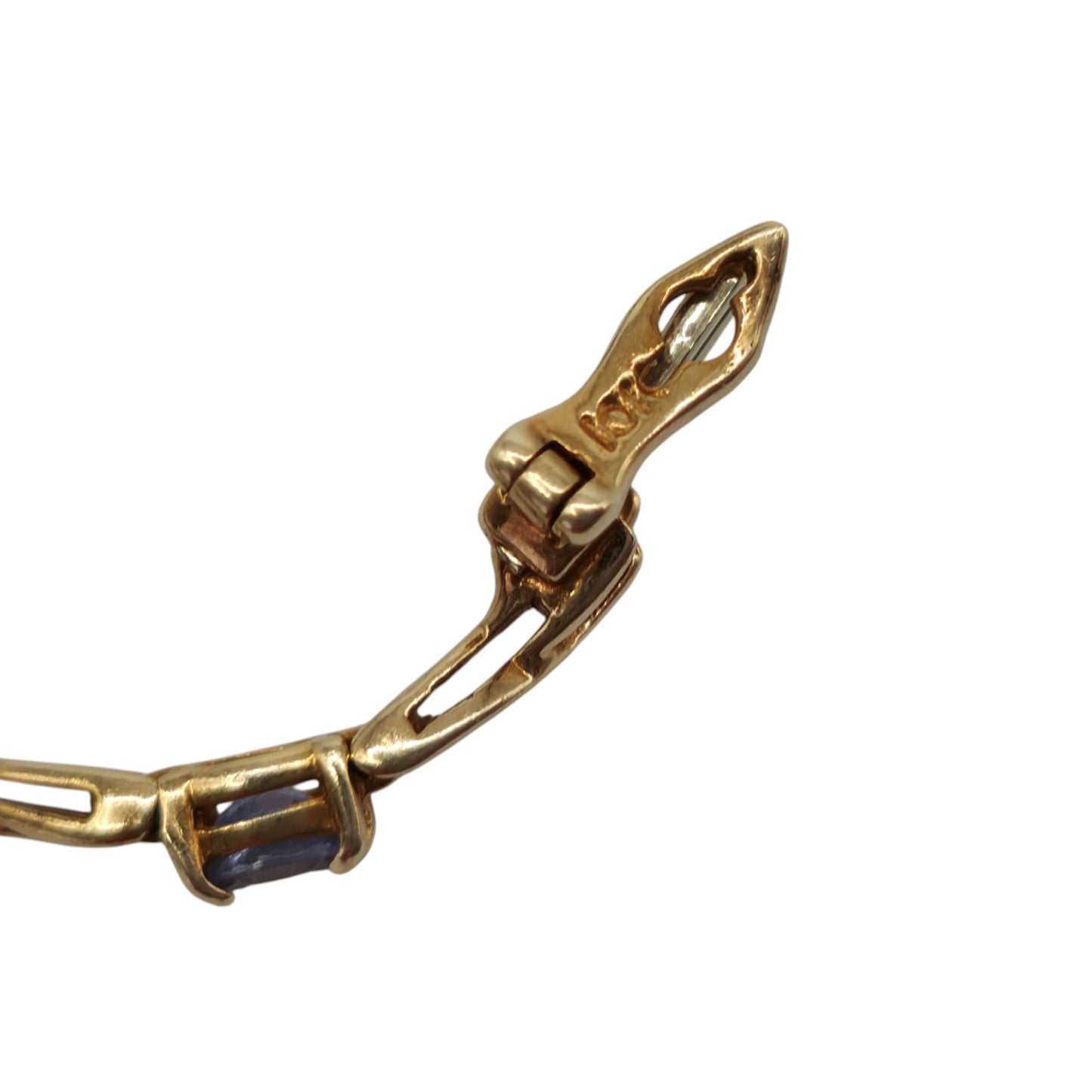 10ct Yellow Gold Tanzanite Bracelet L 17.8 cm 6.0 g.
