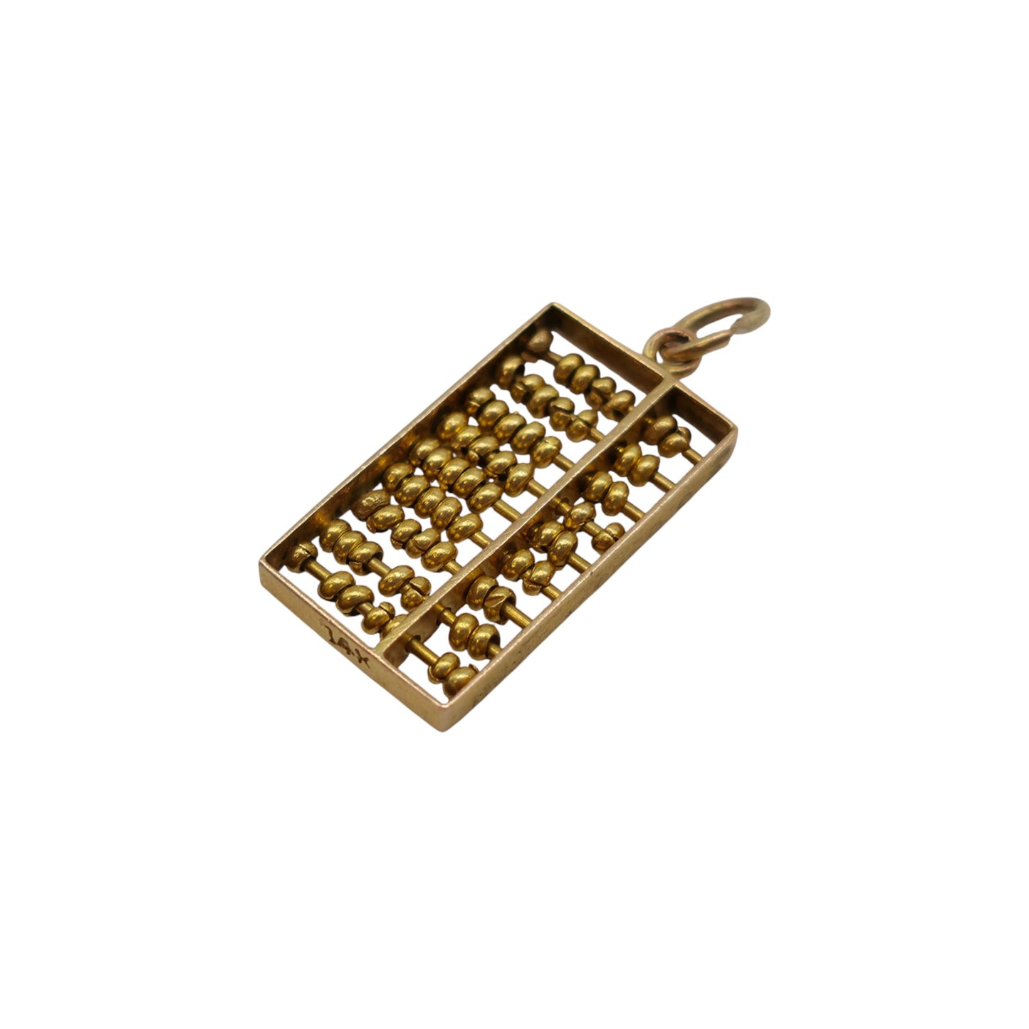 14ct Yellow Gold Articulated Abacus Charm L 1.7 cm 1.2 g.