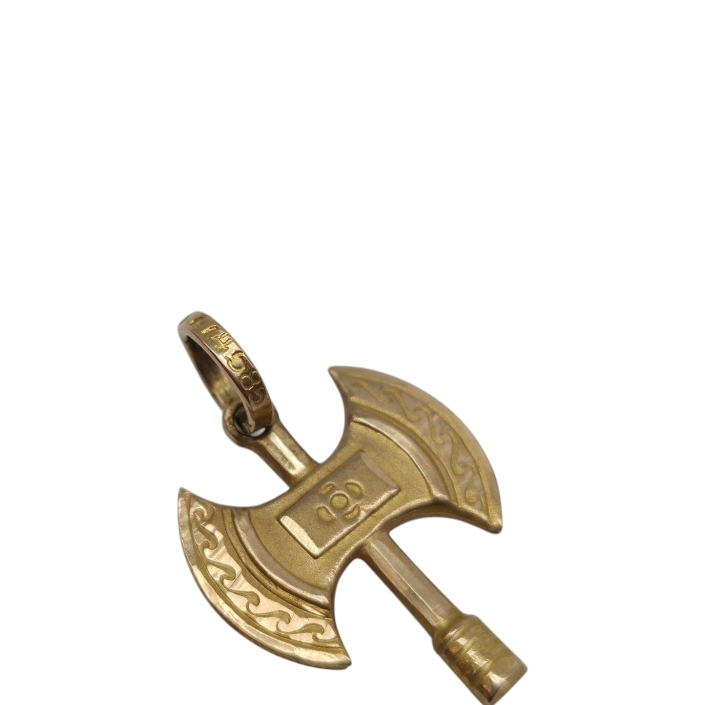 14ct 585 Yellow Gold Battle Axe Pendant L 1.7 cm 1.1 g.