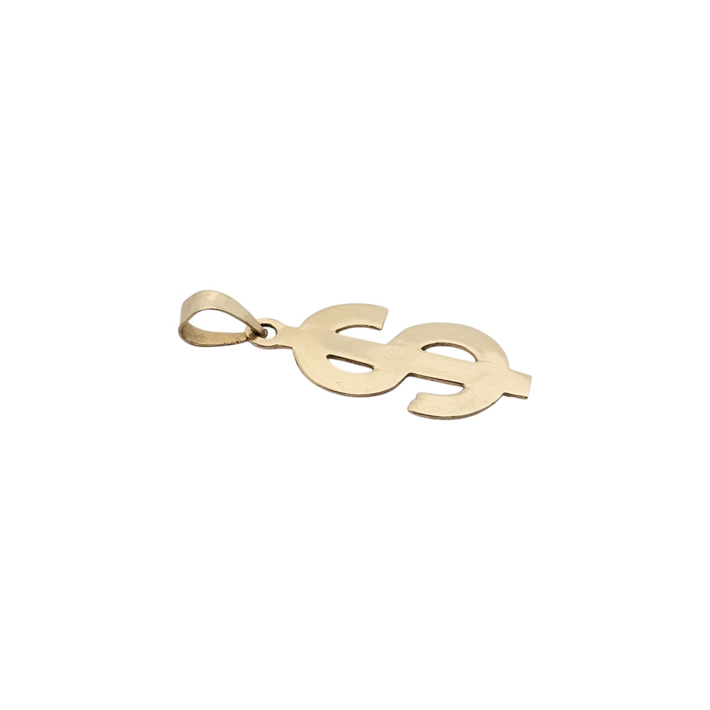 14ct Yellow Gold Dollar Sign "$" Charm Pendant L 1.5 cm 0.5 g.