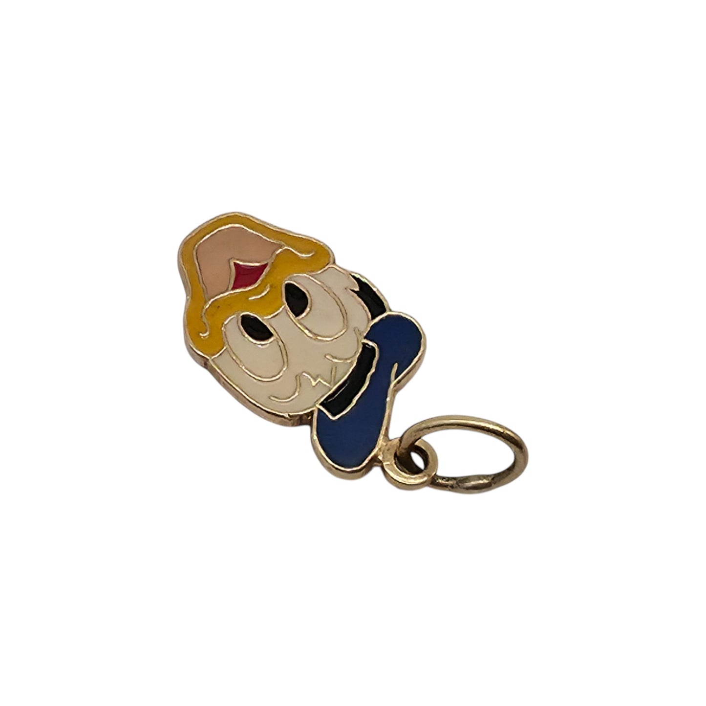 Disney 14ct Yellow Gold & Enamel Donald Duck Charm L 1.7 cm 1.8 g.