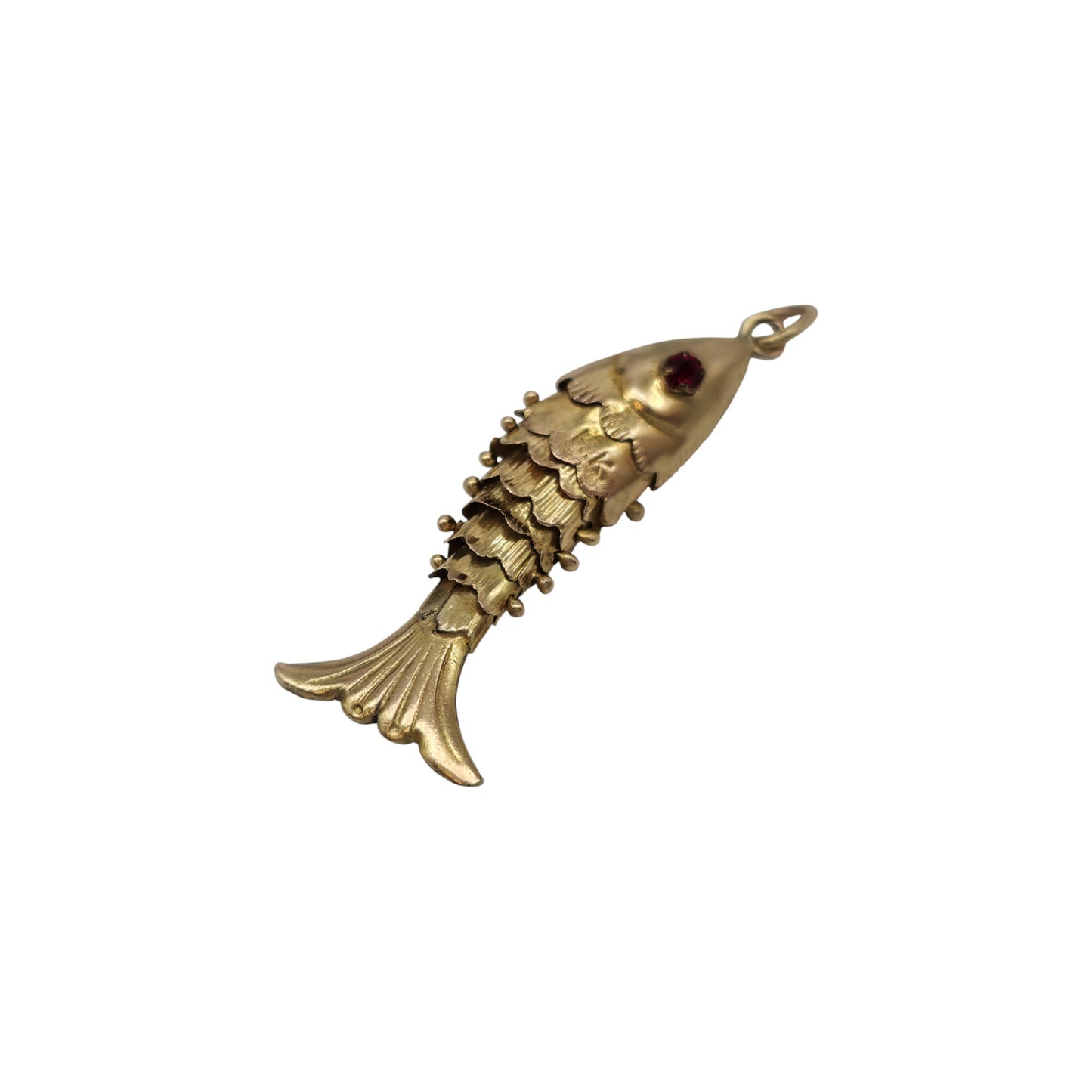 14ct Yellow Gold Articulated Fish Charm L 2.6 cm 1.1 g.