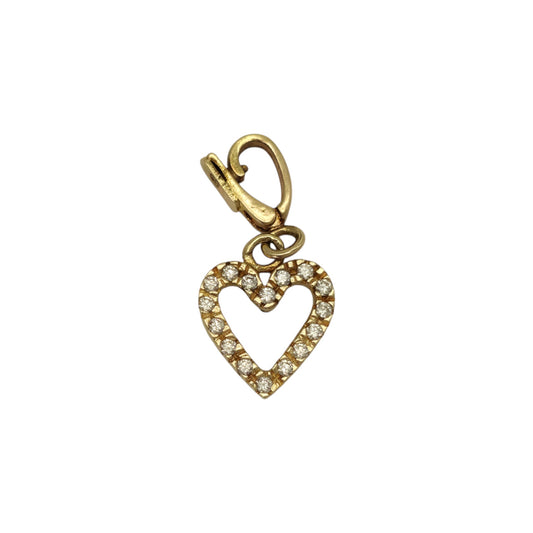14ct 585 Yellow Gold Heart Charm L 1.0 cm 1.0 g.
