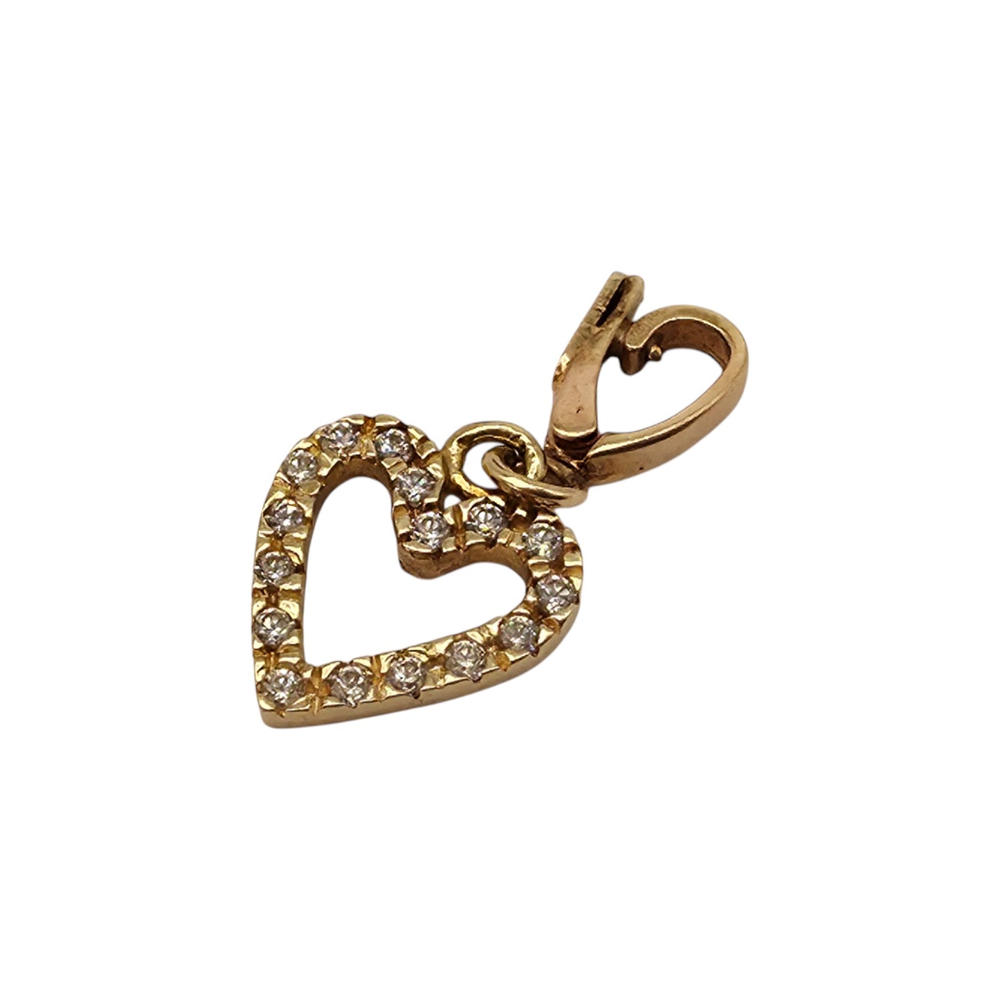 14ct 585 Yellow Gold Heart Charm L 1.0 cm 1.0 g.