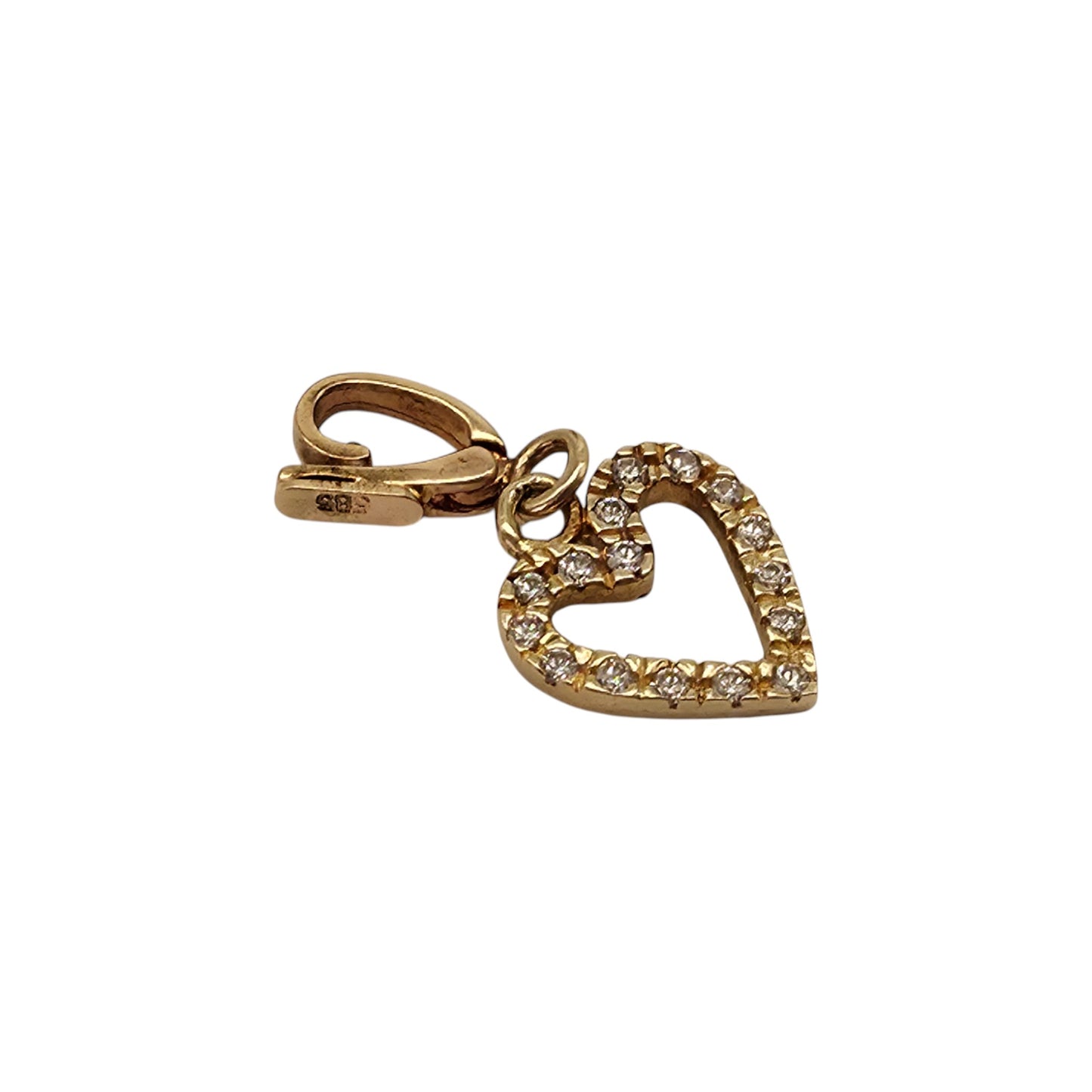 14ct 585 Yellow Gold Heart Charm L 1.0 cm 1.0 g.