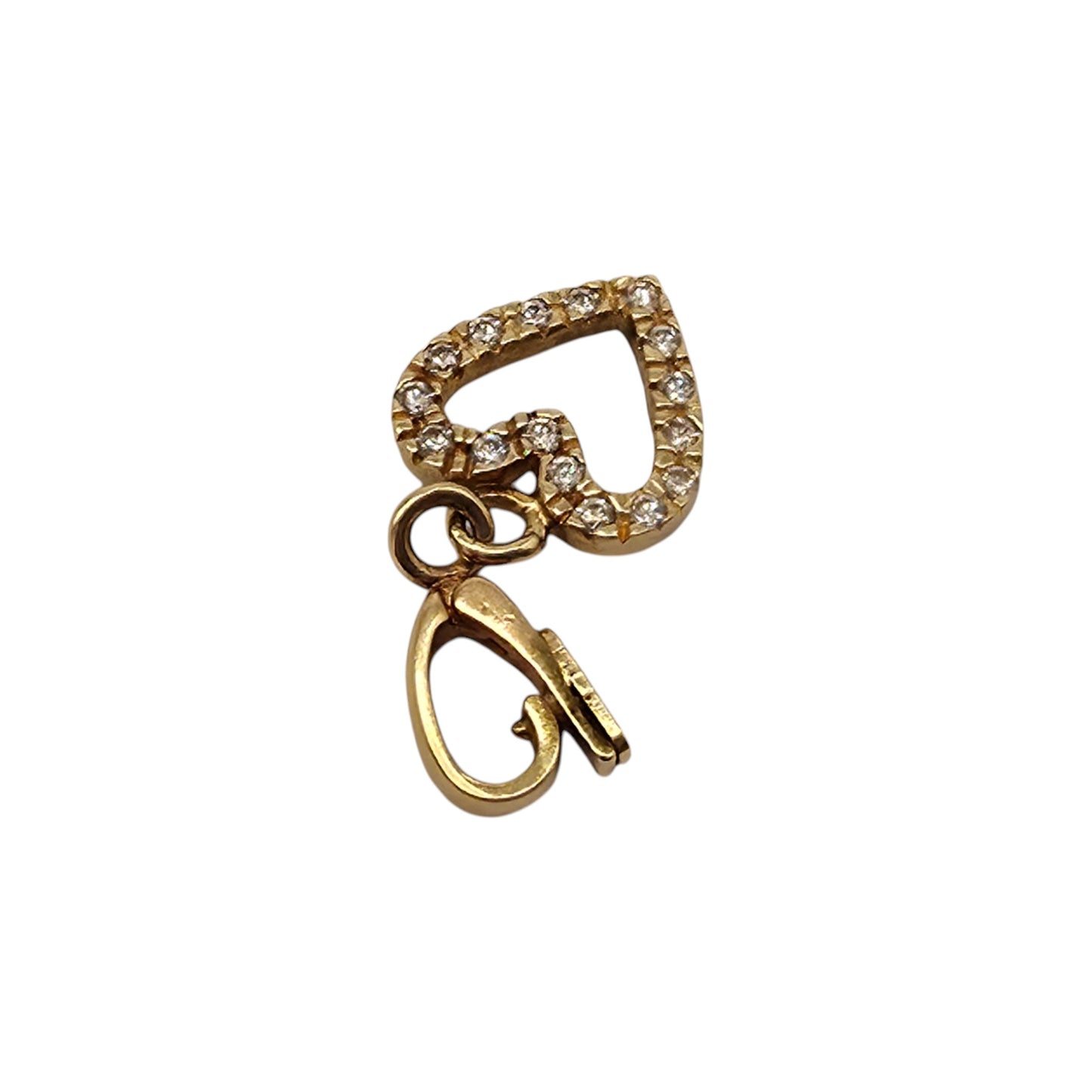 14ct 585 Yellow Gold Heart Charm L 1.0 cm 1.0 g.