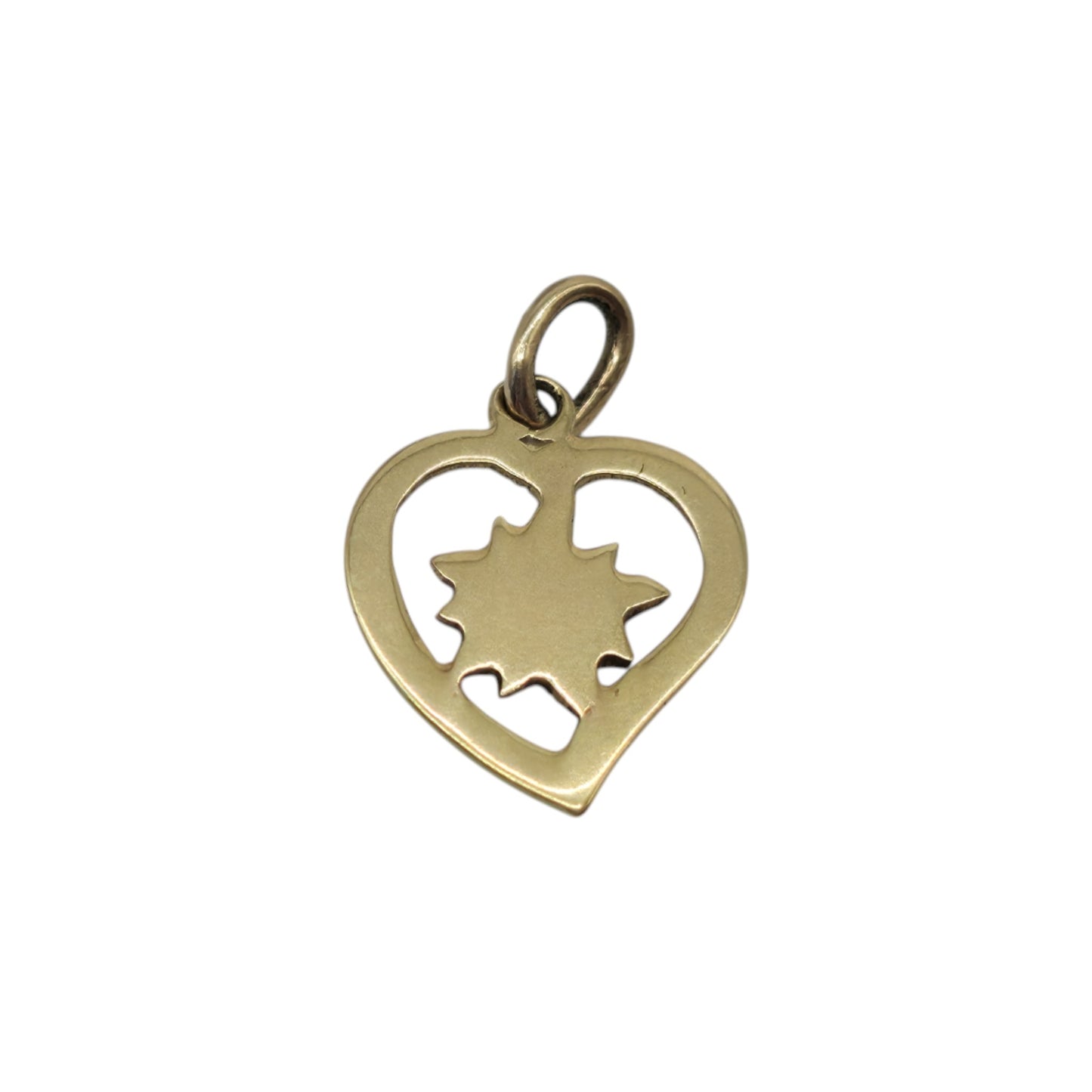 14ct Yellow Gold & Enamel Heart Charm L 1.0 cm 0.5 g.