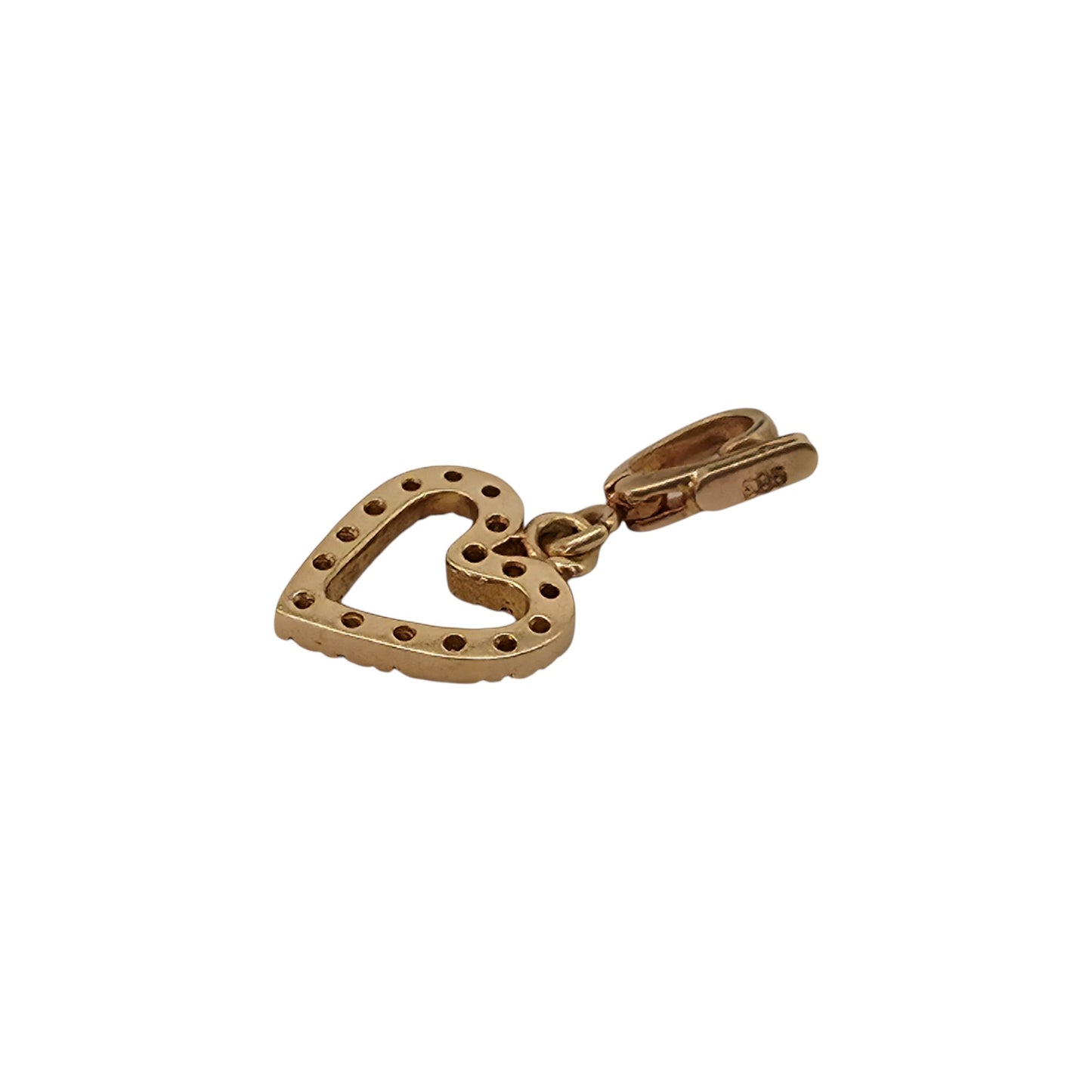 14ct 585 Yellow Gold Heart Charm L 1.0 cm 1.0 g.