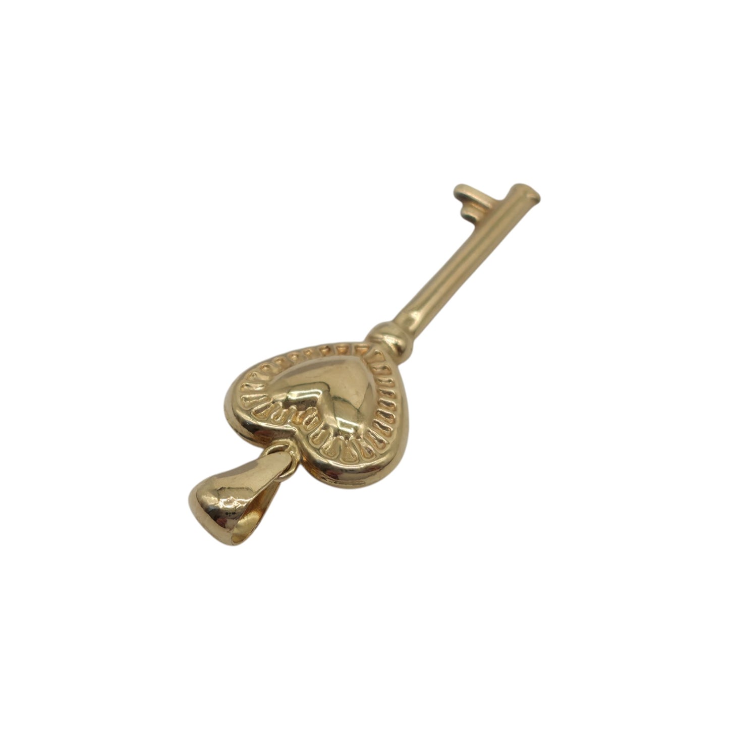 14ct Yellow Gold Love Key Charm L 2.6 cm 0.7 g.
