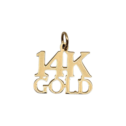 14ct Yellow Gold  "14K GOLD" Charm L 1.3 cm 0.3 g.