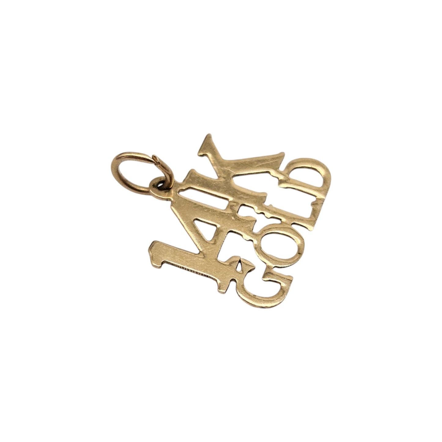 14ct Yellow Gold "14K GOLD" Charm L 1.3 cm 0.3 g.