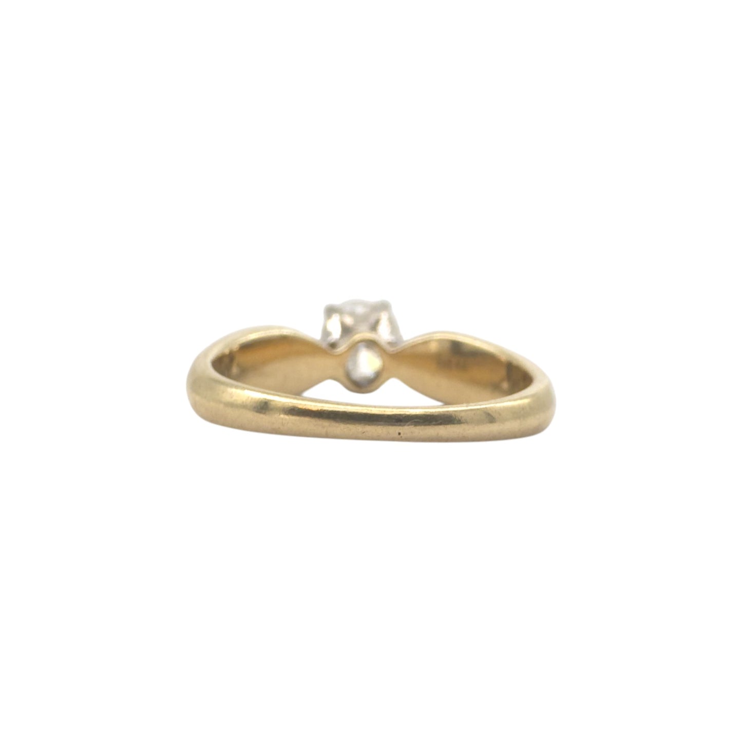 14ct 585 Yellow Gold Solitaire Diamond Ring Size G 1/2, 2.6 g.
