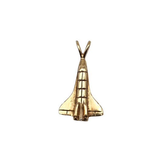 14ct Yellow Gold Space Shuttle Pendant L 2.3 cm 2.5 g.
