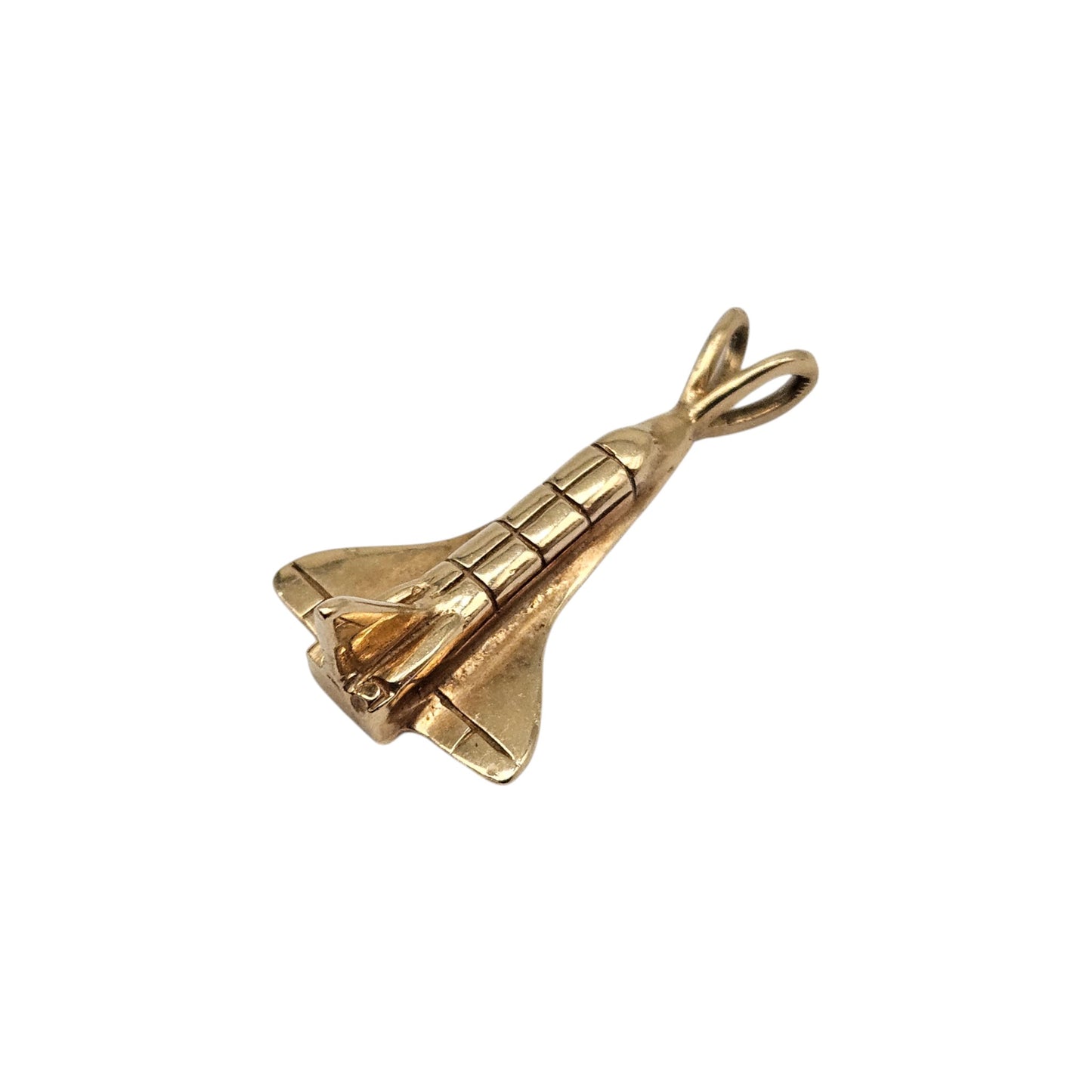 14ct Yellow Gold Space Shuttle Pendant L 2.3 cm 2.5 g.