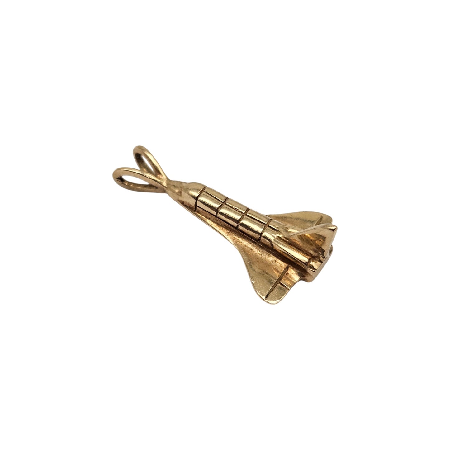 14ct Yellow Gold Space Shuttle Pendant L 2.3 cm 2.5 g.