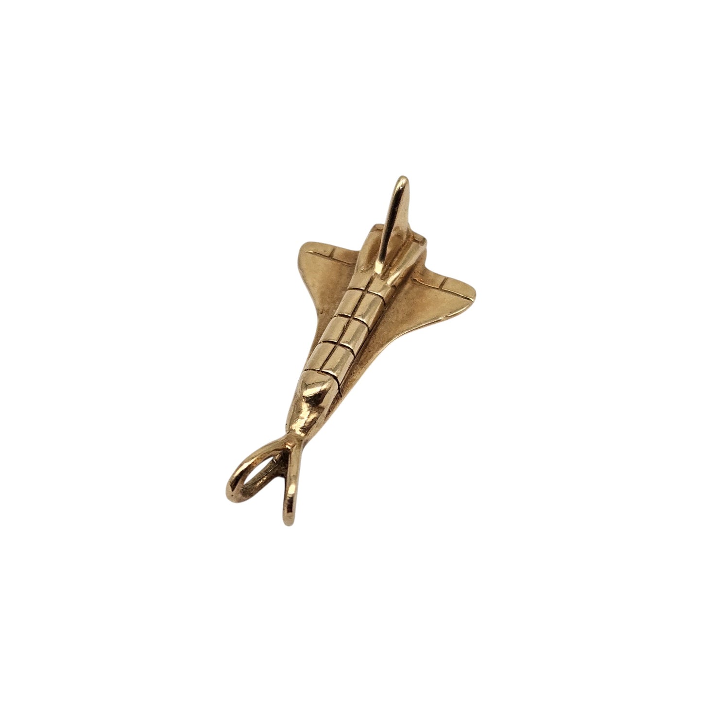 14ct Yellow Gold Space Shuttle Pendant L 2.3 cm 2.5 g.