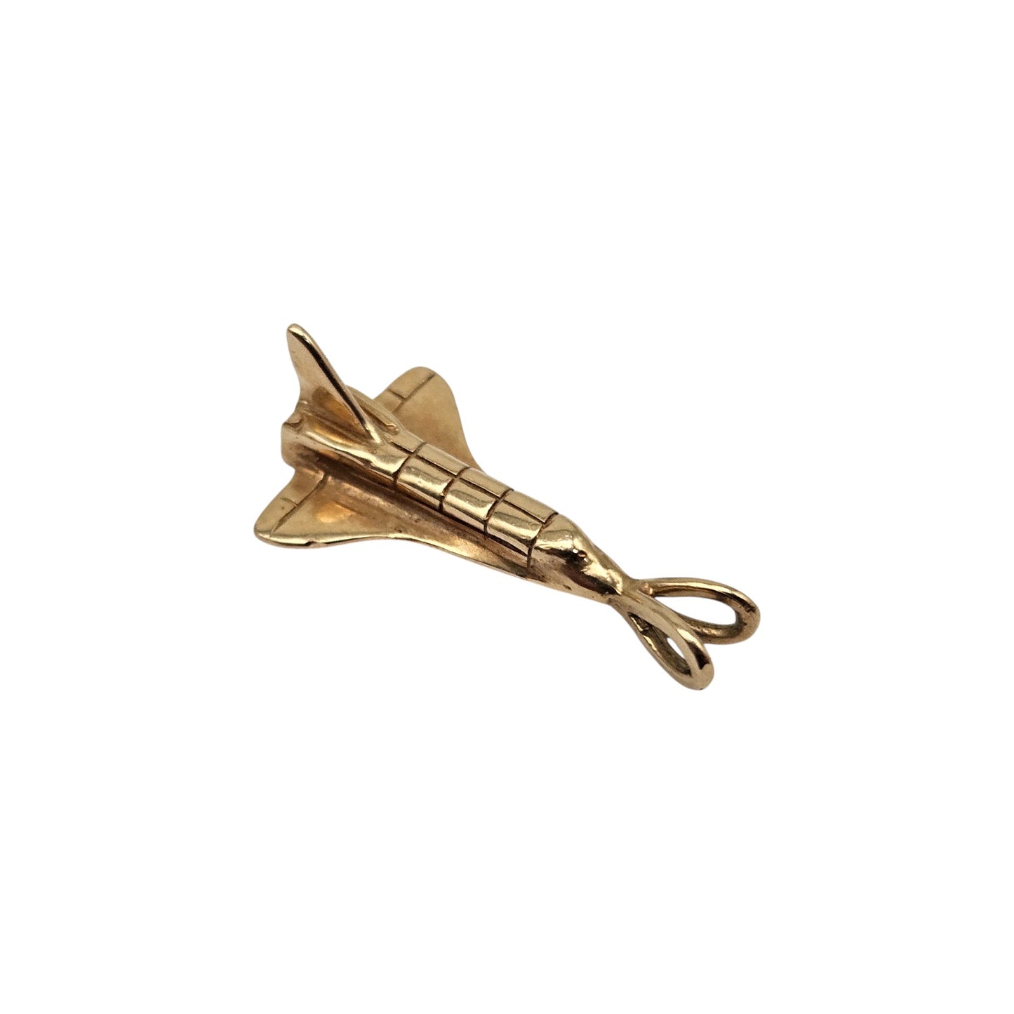 14ct Yellow Gold Space Shuttle Pendant L 2.3 cm 2.5 g.