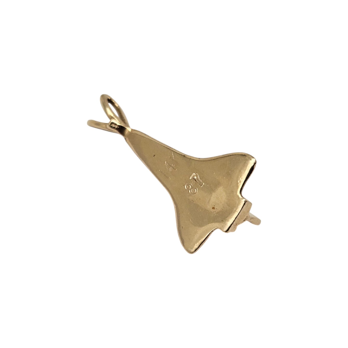 14ct Yellow Gold Space Shuttle Pendant L 2.3 cm 2.5 g.