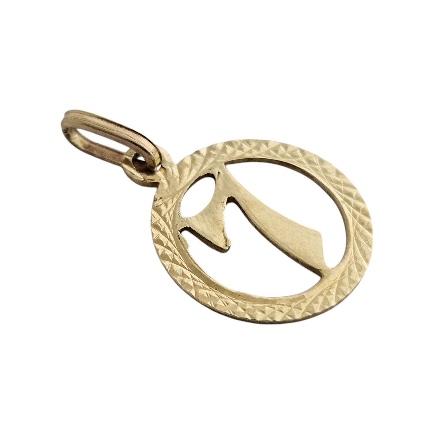 14ct 585 Yellow Gold "7" Lucky Pendant L 1.4 cm 1.0 g.
