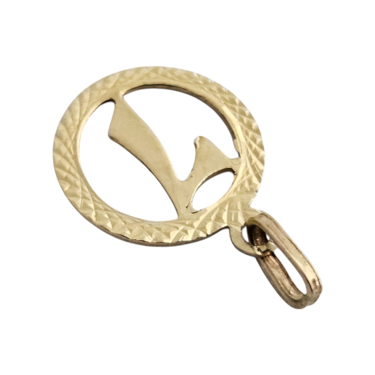 14ct 585 Yellow Gold "7" Lucky Pendant L 1.4 cm 1.0 g.