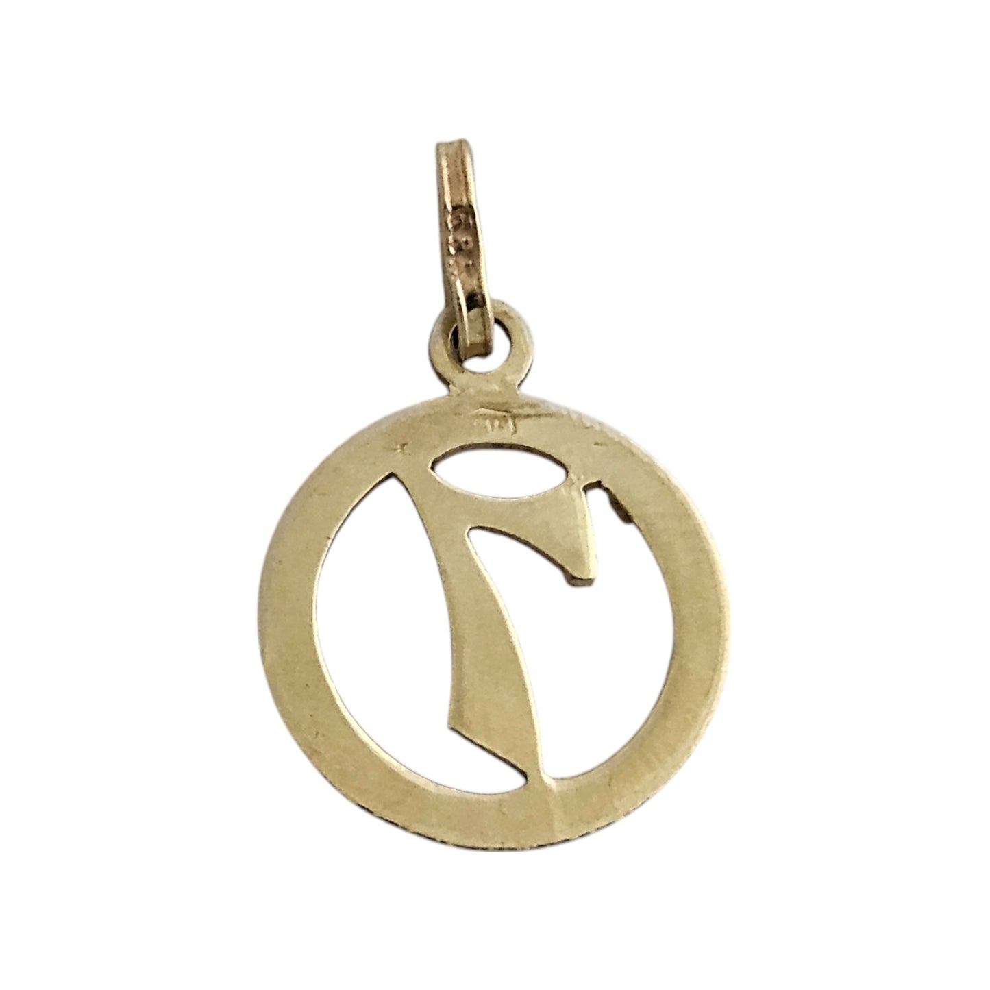 14ct 585 Yellow Gold "7" Lucky Pendant L 1.4 cm 1.0 g.