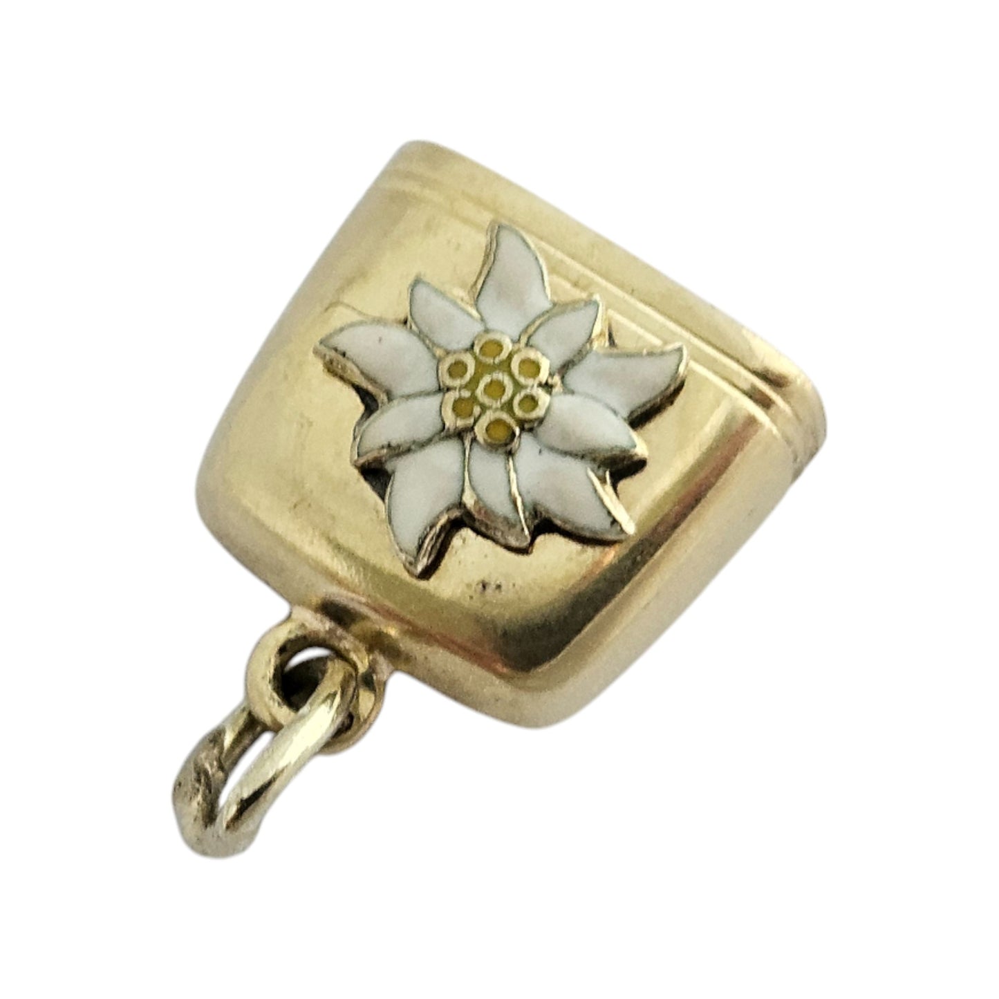 14ct 585 Yellow Gold & Enamel Tinkling Bell Charm L 1.0 cm 1.8 g.