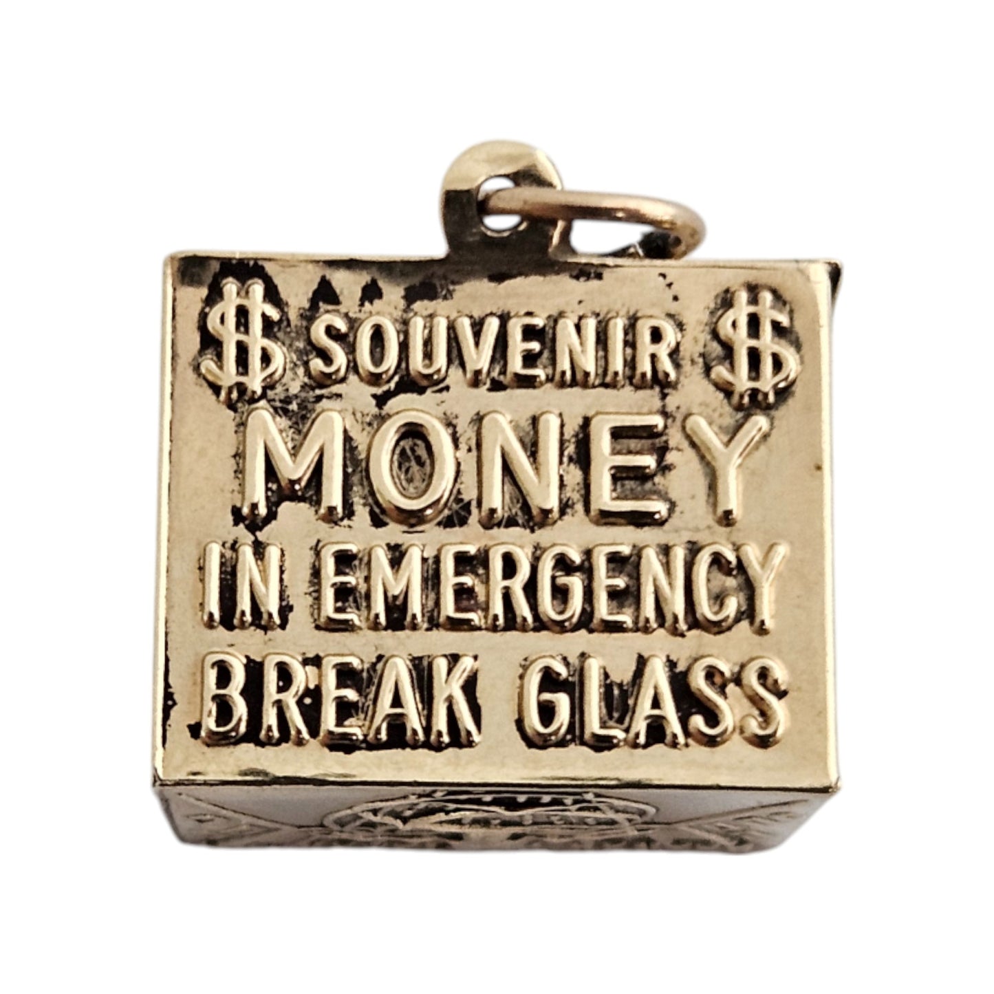 Unusual 14ct Yellow Gold $1 Emergency Banknote Charm L 1.3 cm 3.2 g.