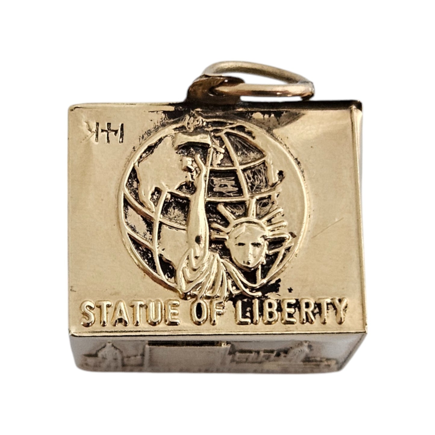 Unusual 14ct Yellow Gold $1 Emergency Banknote Charm L 1.3 cm 3.2 g.