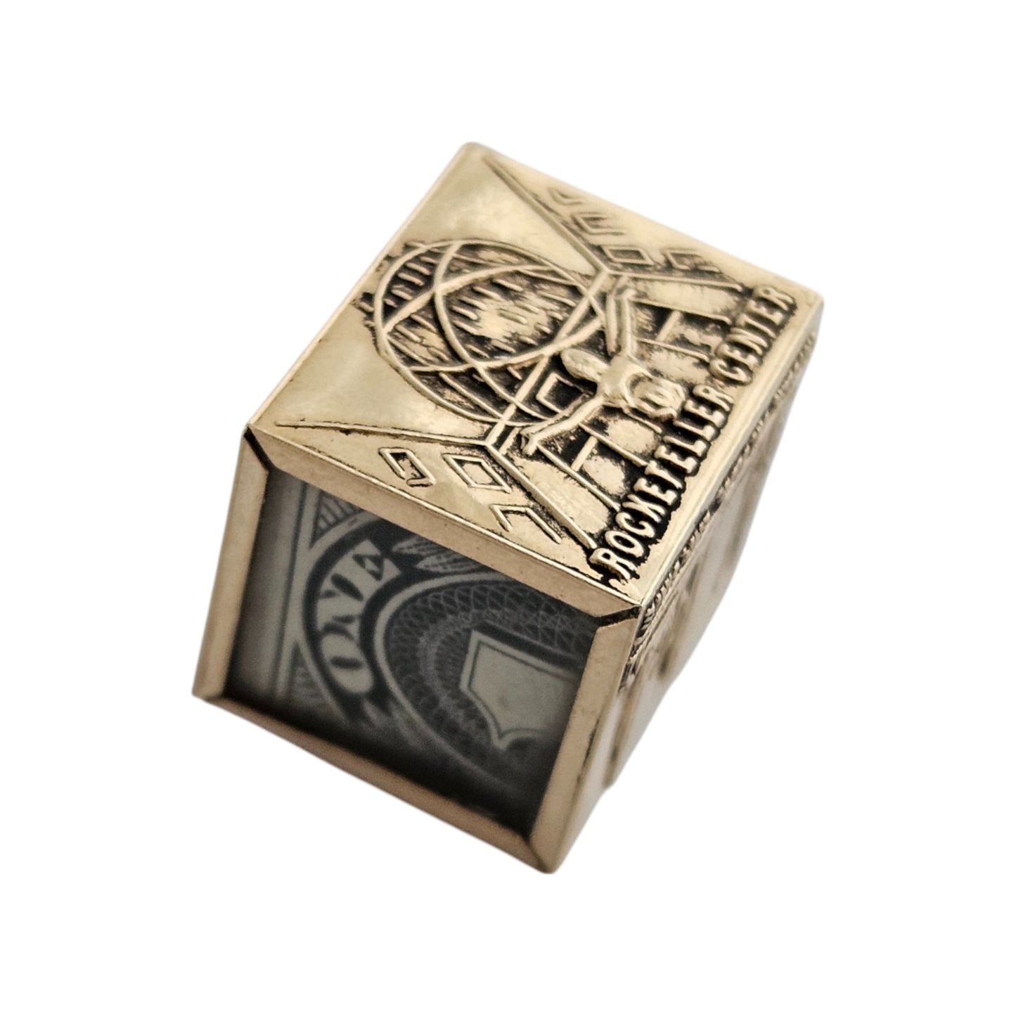Unusual 14ct Yellow Gold $1 Emergency Banknote Charm L 1.3 cm 3.2 g.
