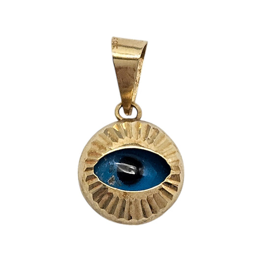14ct 585 Yellow Gold Eye Pendant 1.6 cm 0.9 g.