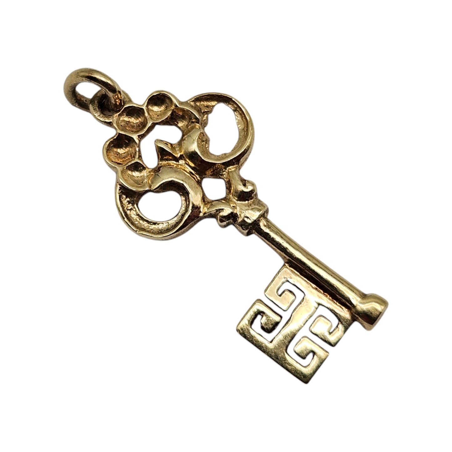 14ct 585 Yellow Gold Fancy Key Charm L 2.2 cm 1.9 g.
