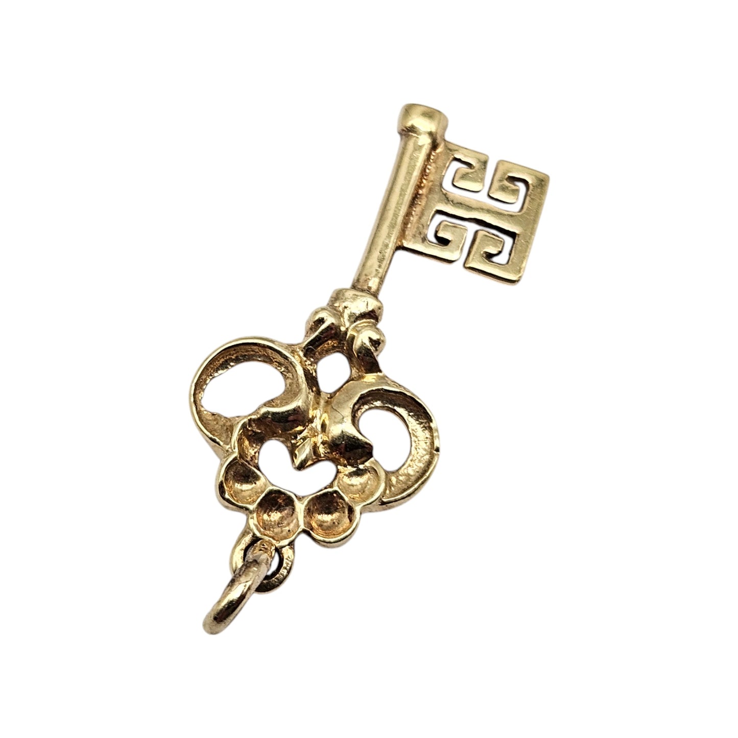 14ct 585 Yellow Gold Fancy Key Charm L 2.2 cm 1.9 g.
