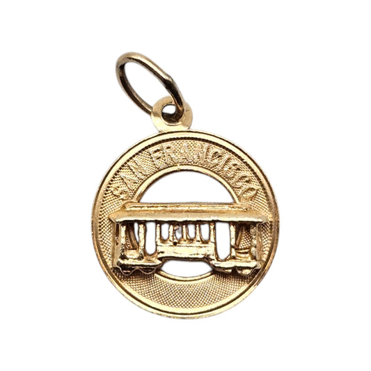 14ct Yellow Gold San Francisco Pendant L 1.4 cm 1.0 g.