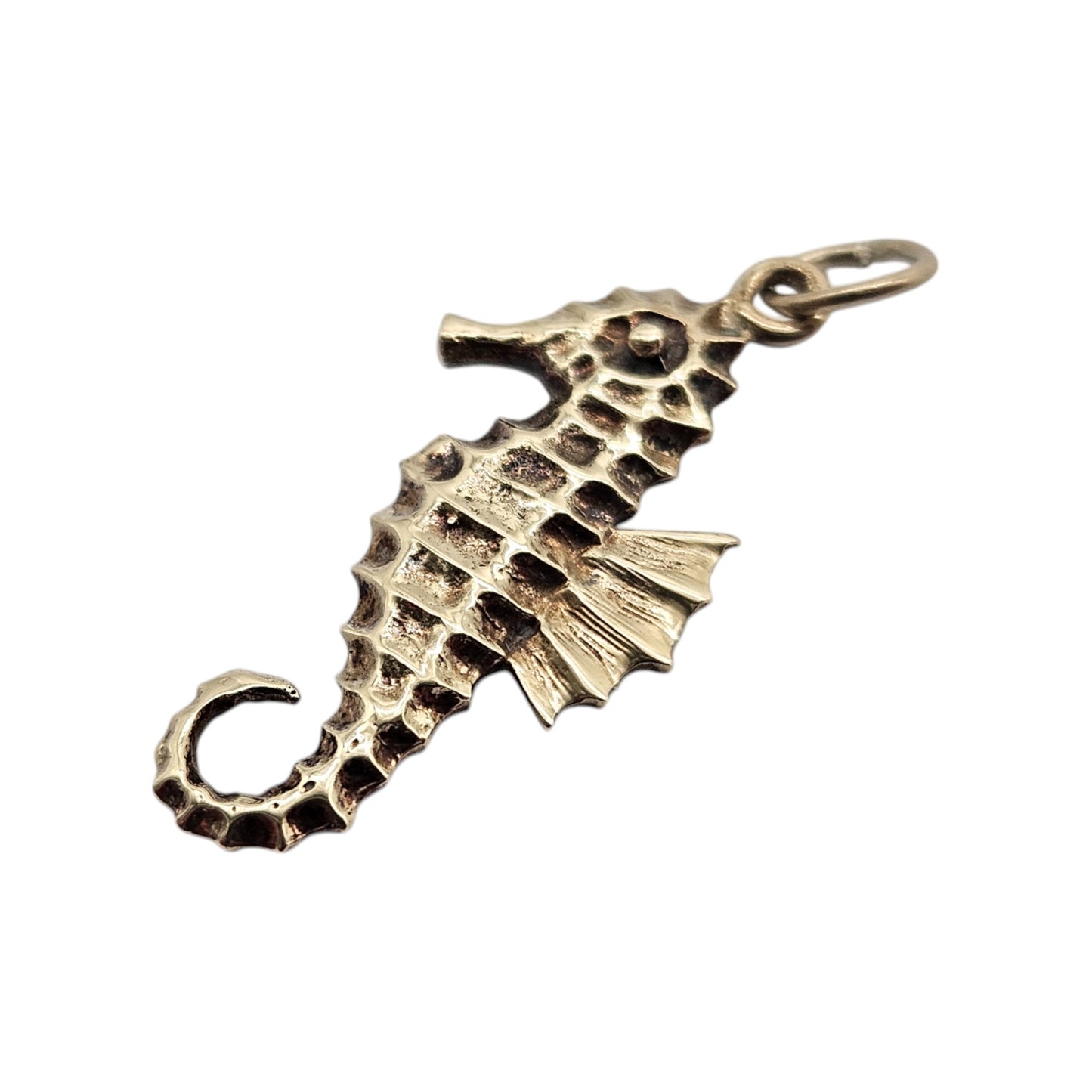 14ct 585 Yellow Gold Seahorse Charm 1973 L 2.1 cm 2.0 g.