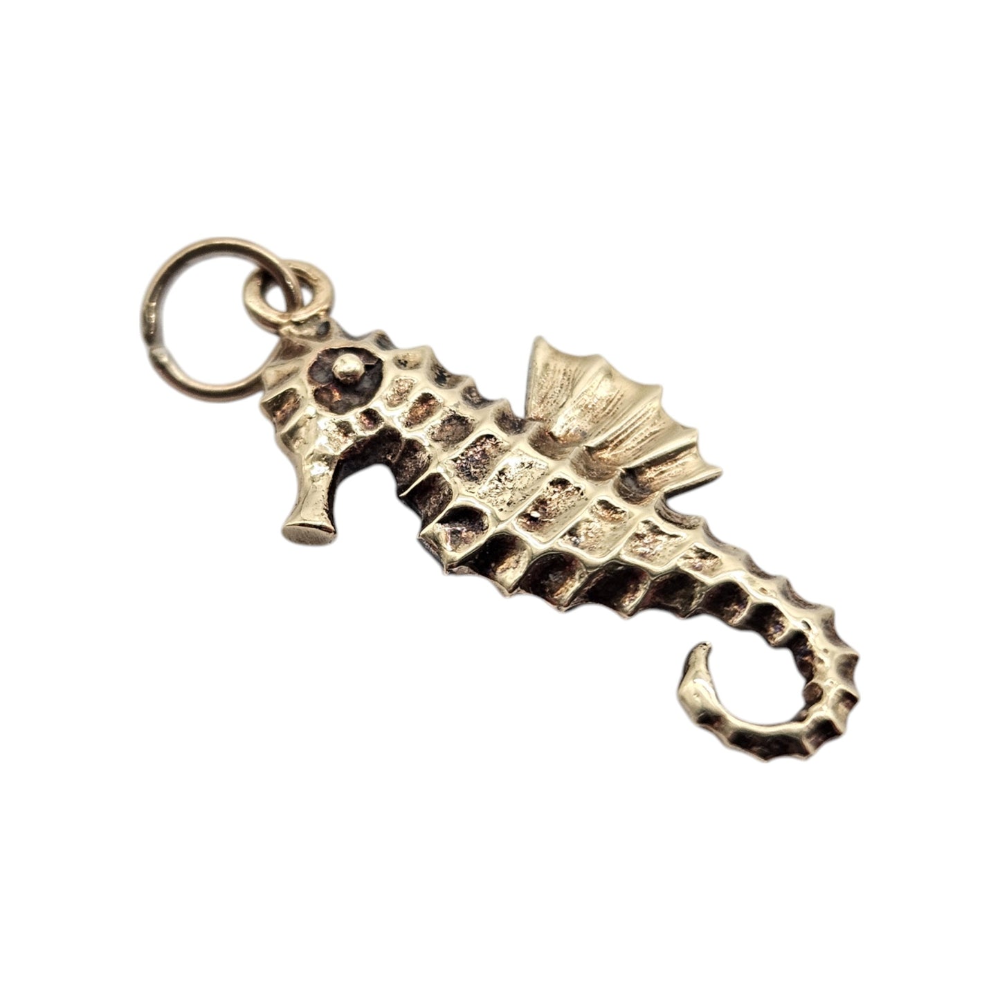14ct 585 Yellow Gold Seahorse Charm 1973 L 2.1 cm 2.0 g.