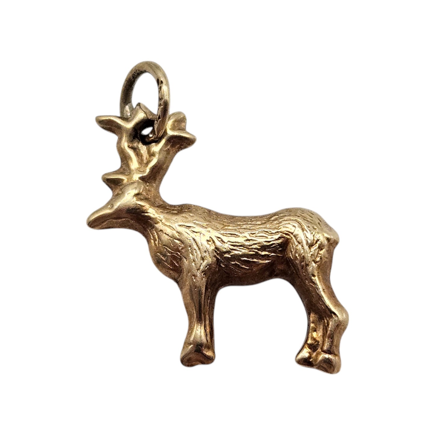 14ct 585 Yellow Gold Stag Charm L 1.9 cm 1.0 g.