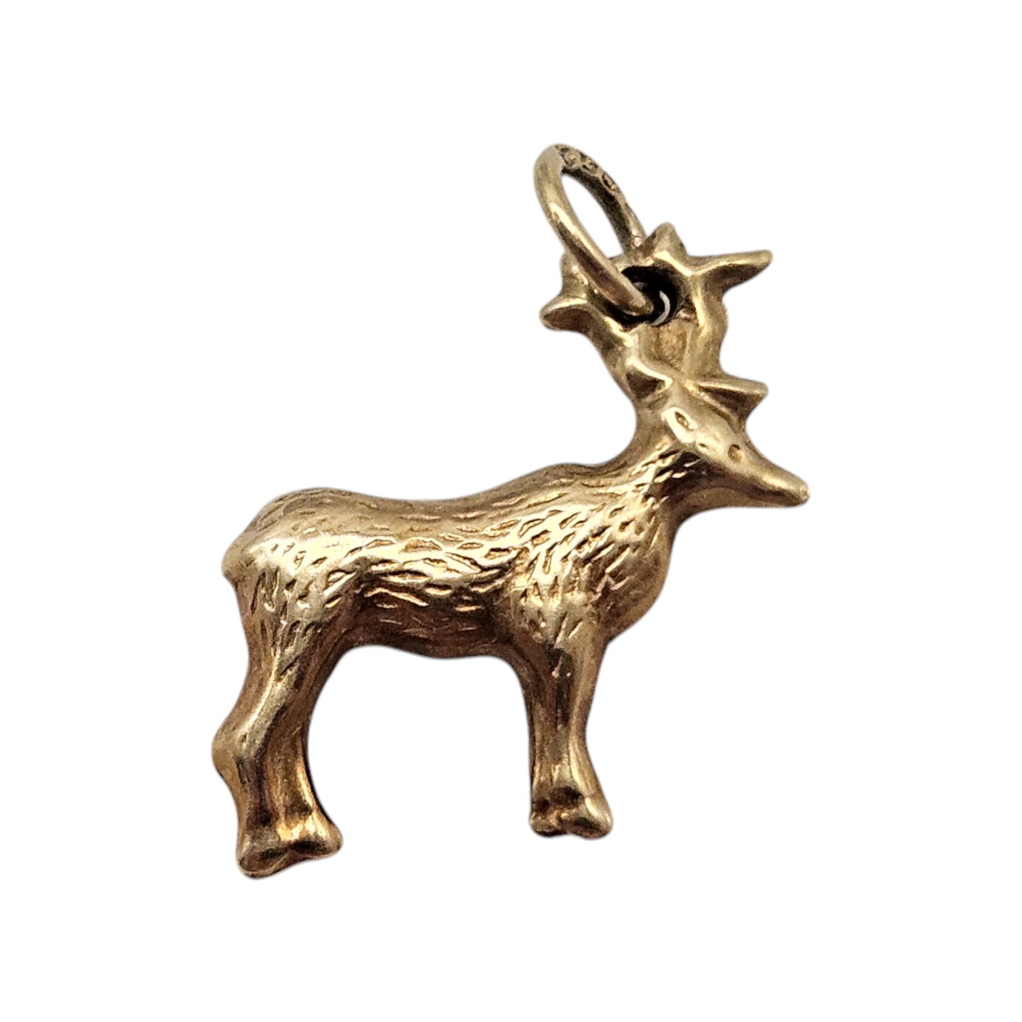 14ct 585 Yellow Gold Stag Charm L 1.9 cm 1.0 g.