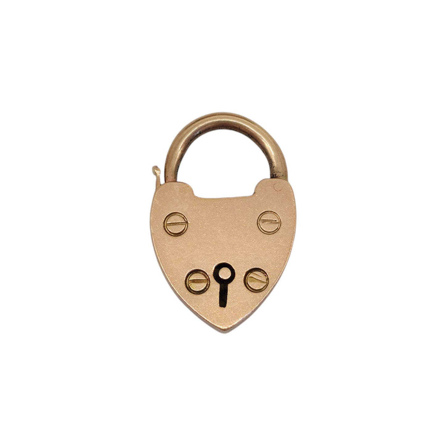 Antique 15ct Rose Gold Heart Shaped Padlock c.1900 L 2.1 cm 3.2 g.