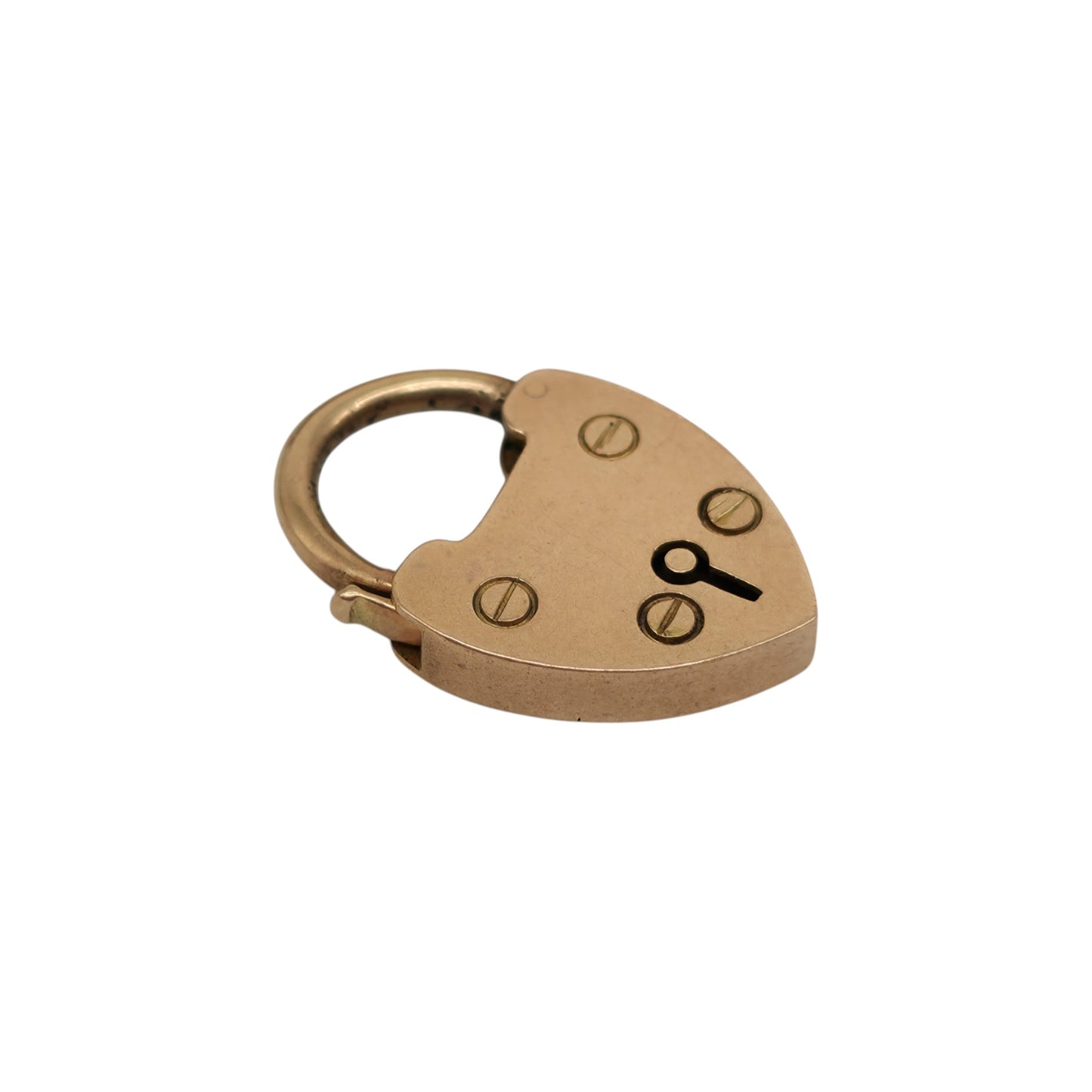 Antique 15ct Rose Gold Heart Shaped Padlock c.1900 L 2.1 cm 3.2 g.