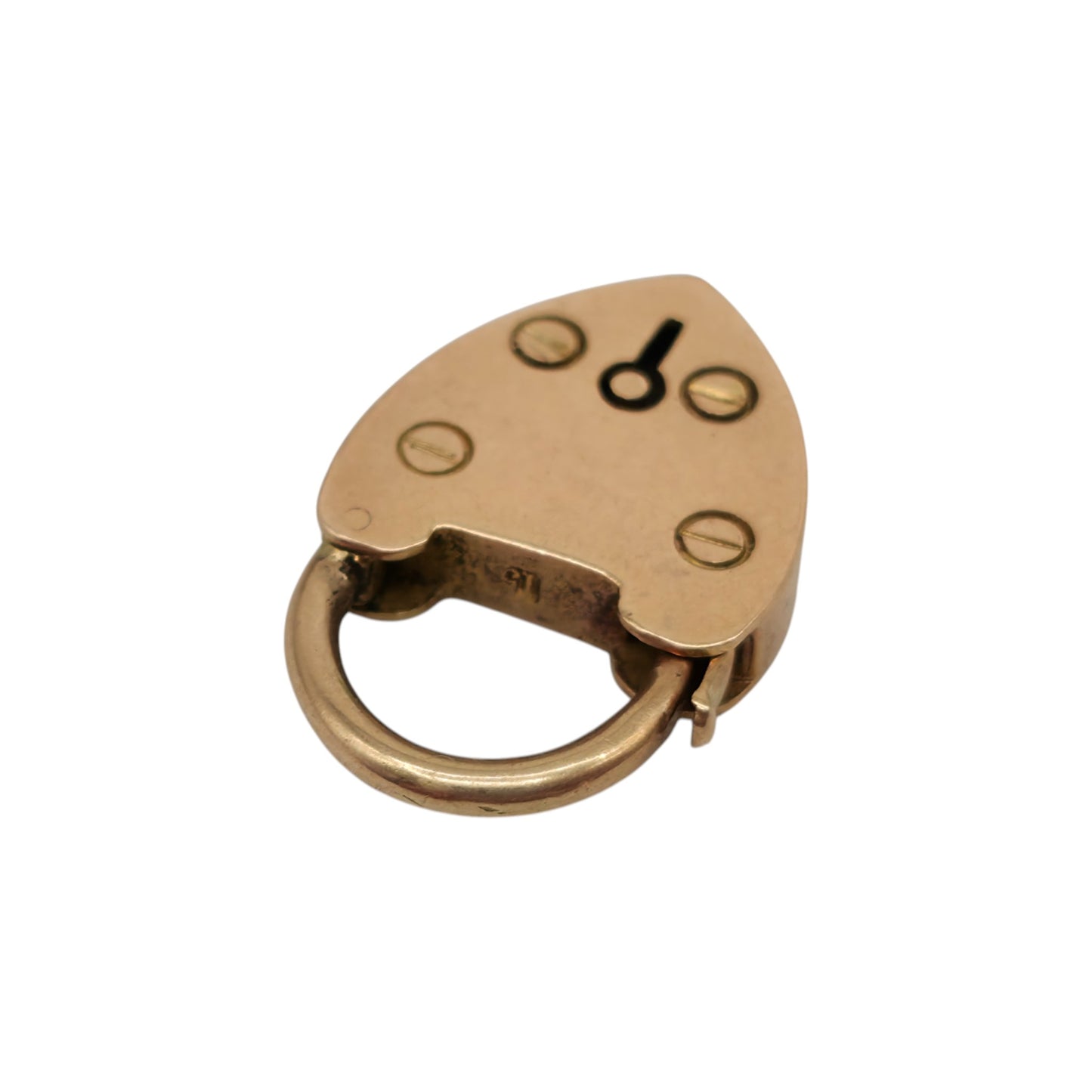 Antique 15ct Rose Gold Heart Shaped Padlock c.1900 L 2.1 cm 3.2 g.