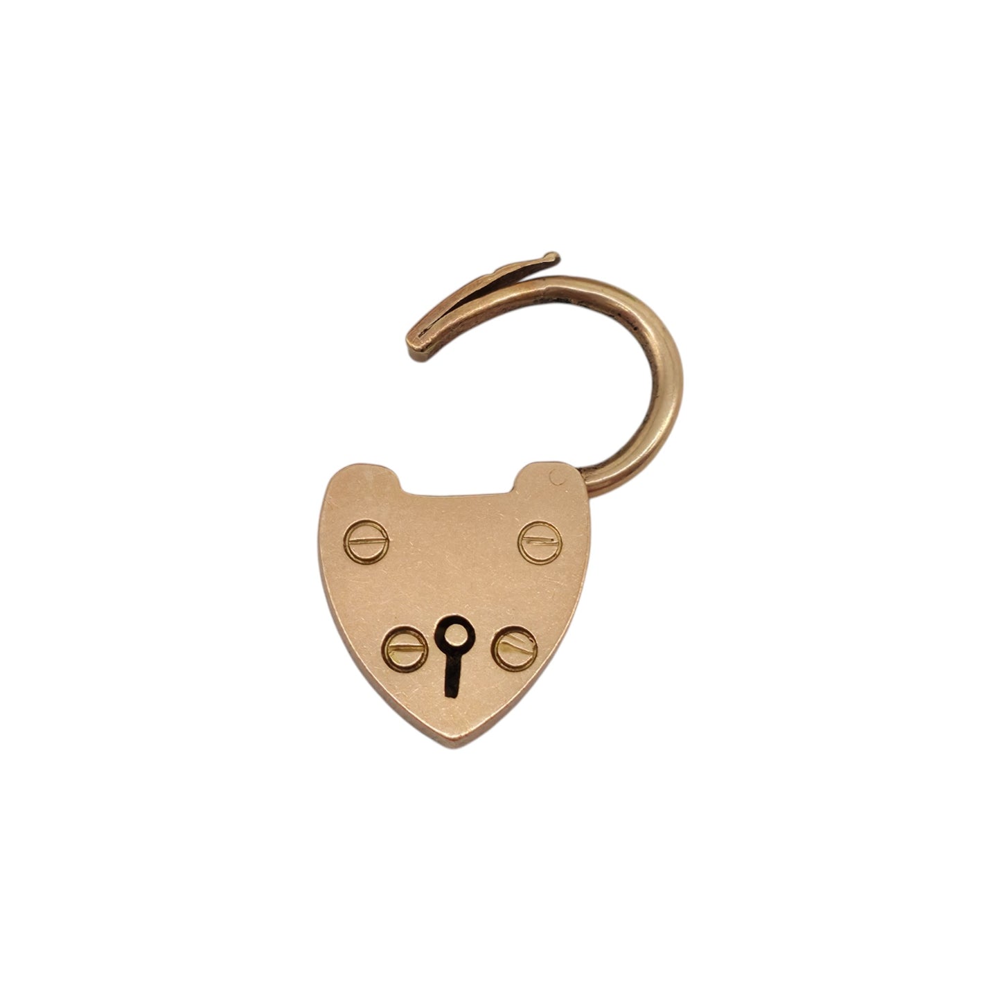 Antique 15ct Rose Gold Heart Shaped Padlock c.1900 L 2.1 cm 3.2 g.