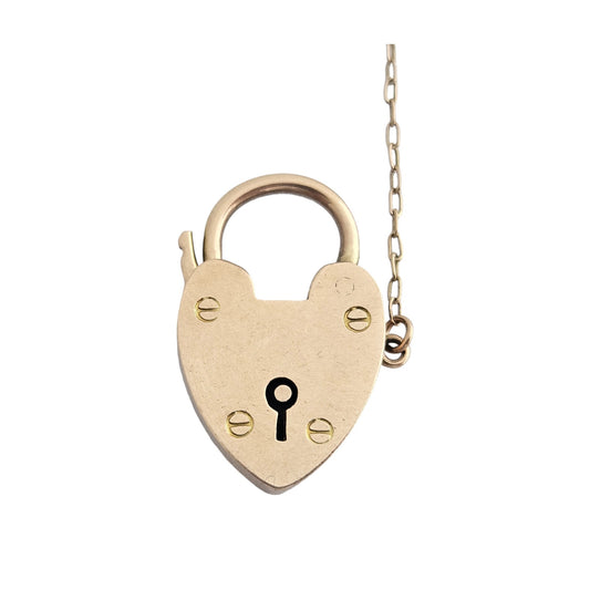 Antique 15ct Rose Gold Heart Shaped Padlock Clasp c.1900 L 2.5 cm 5.3 g