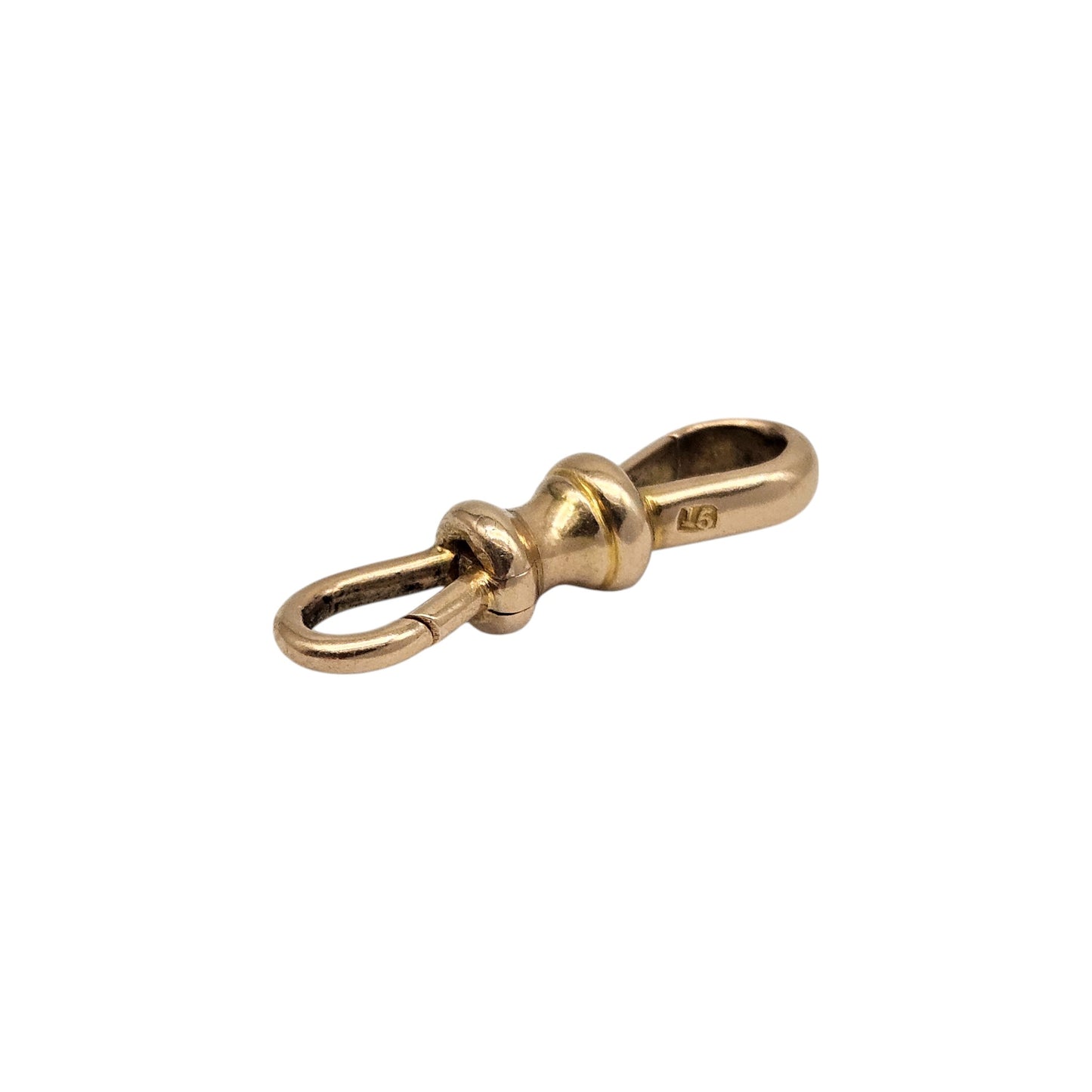 Scarce Antique 15ct Rose Gold Double Dog Clip c.1900 L 2.0 cm 1.7 g.